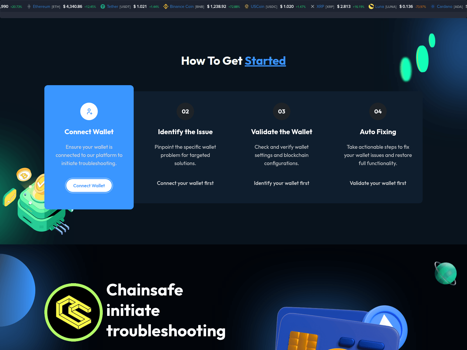 Screenshot of safechaintroubleshooting.com