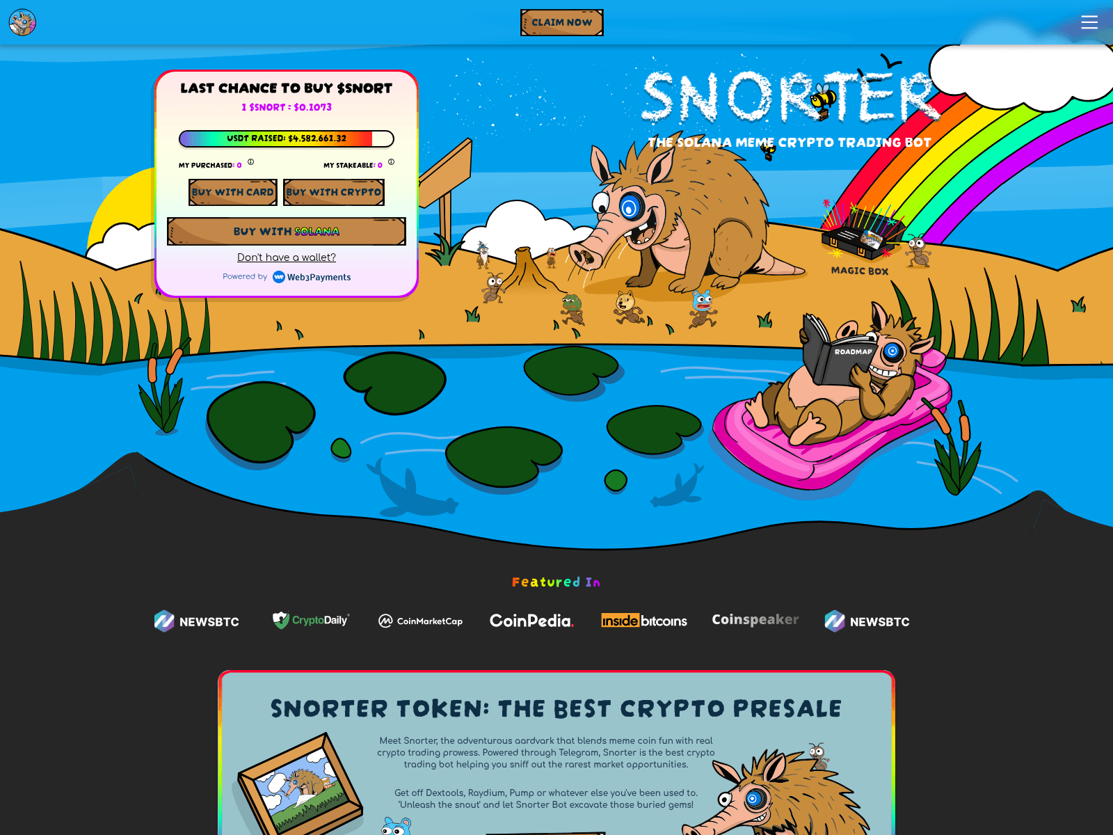 Screenshot of snorter-tokens.live