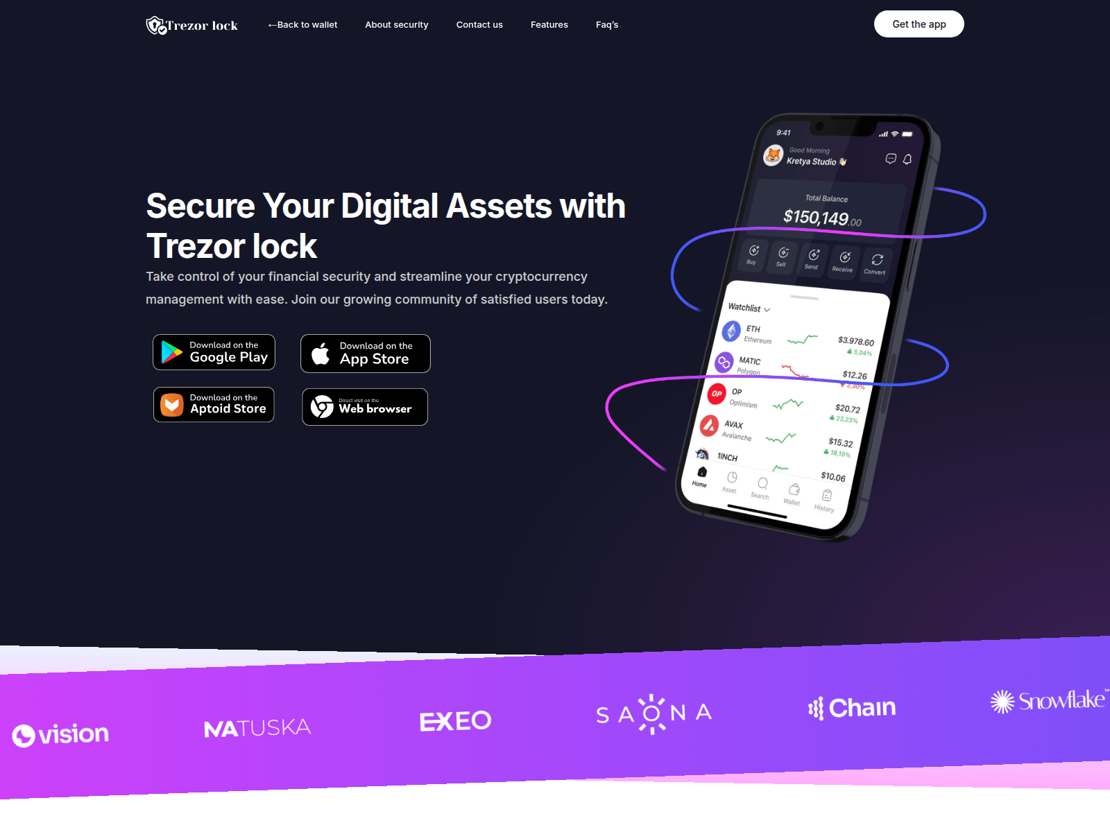 Screenshot of trezorlock.net