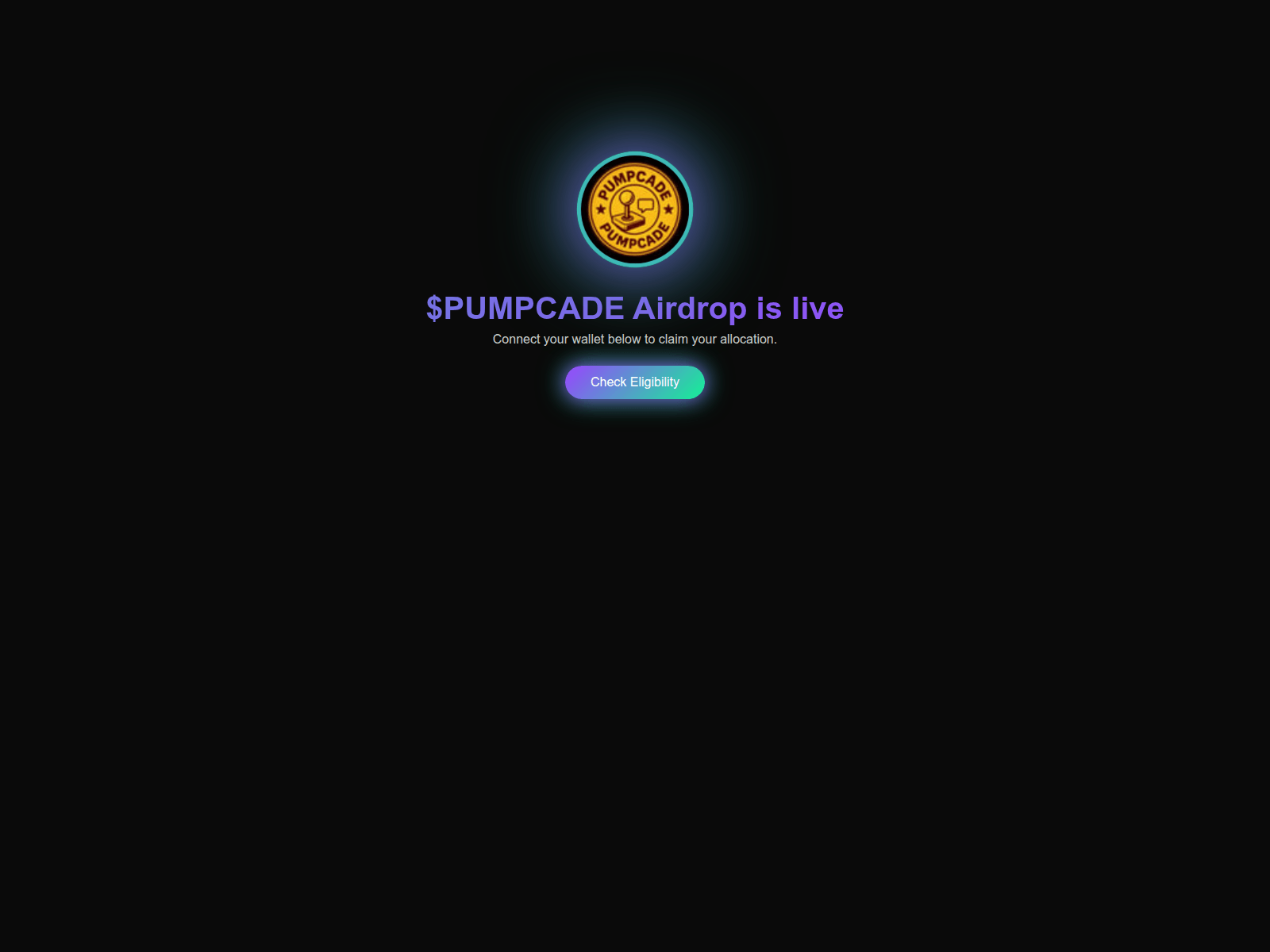 Screenshot of pumpcade.xyz