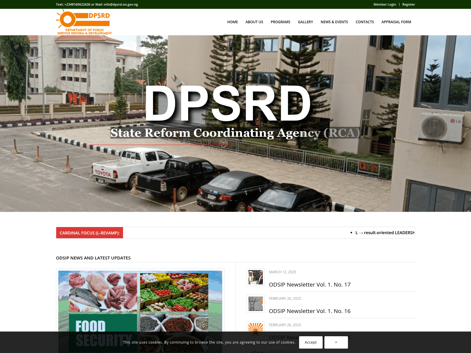 Screenshot of dpsrd.on.gov.ng