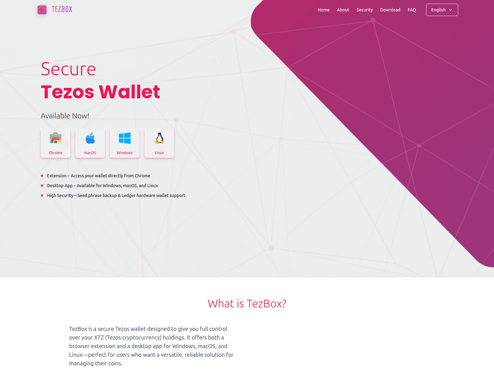 Screenshot of tezbox.net