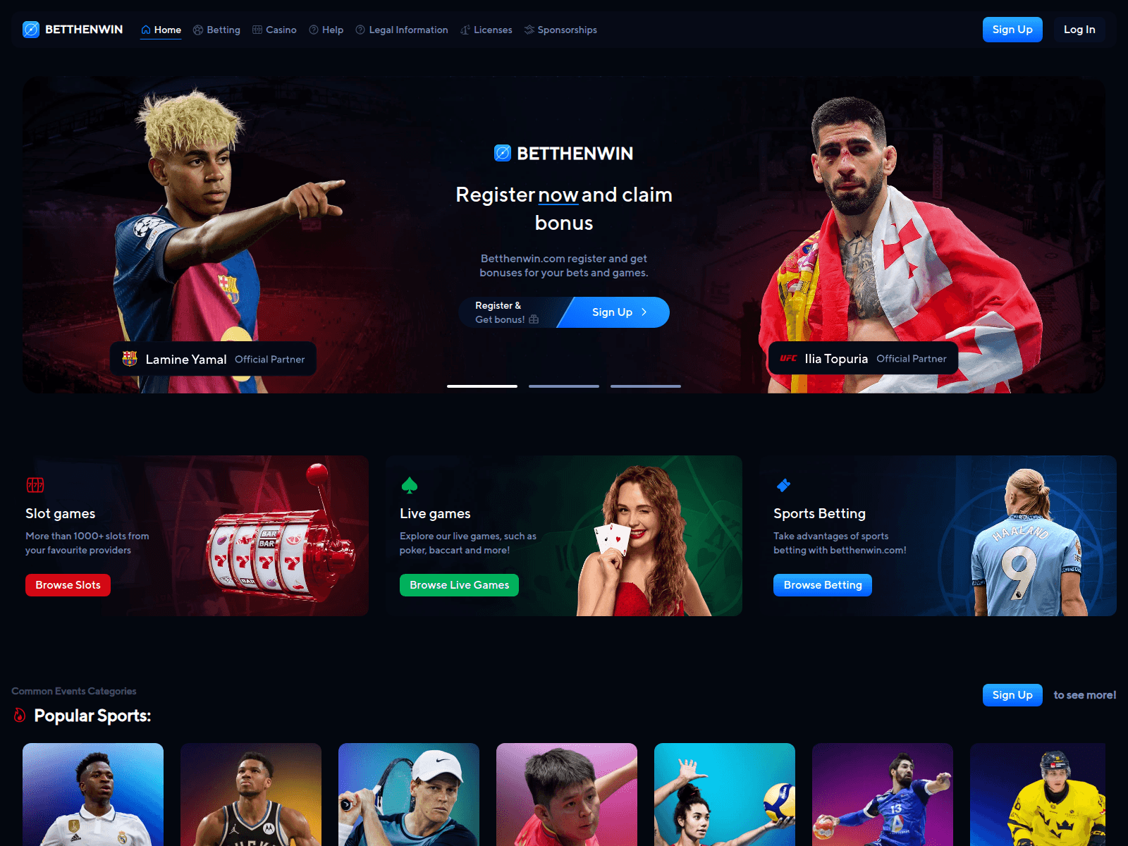 Screenshot of betthenwin.com