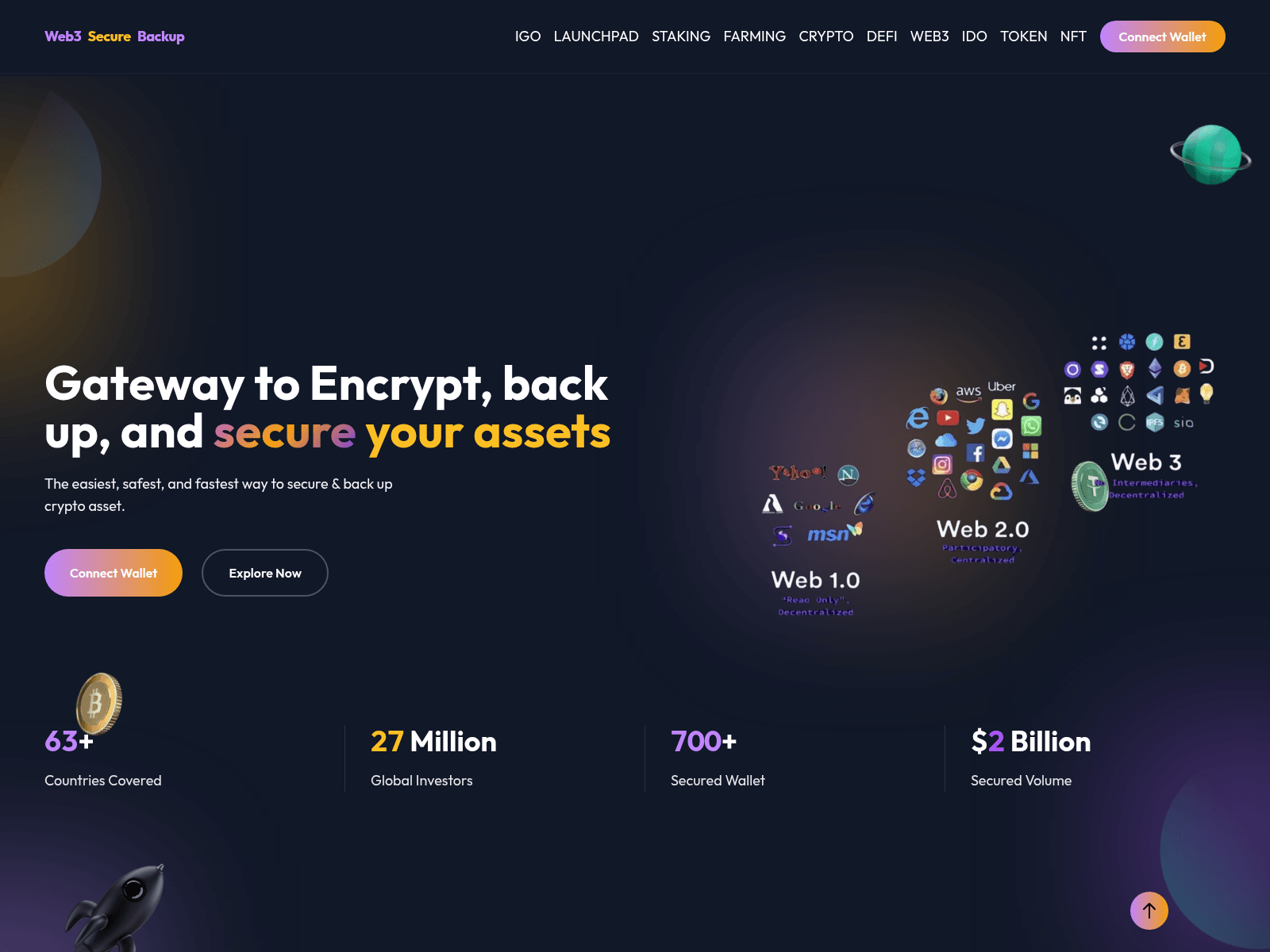 Screenshot of web3securedbackup.com
