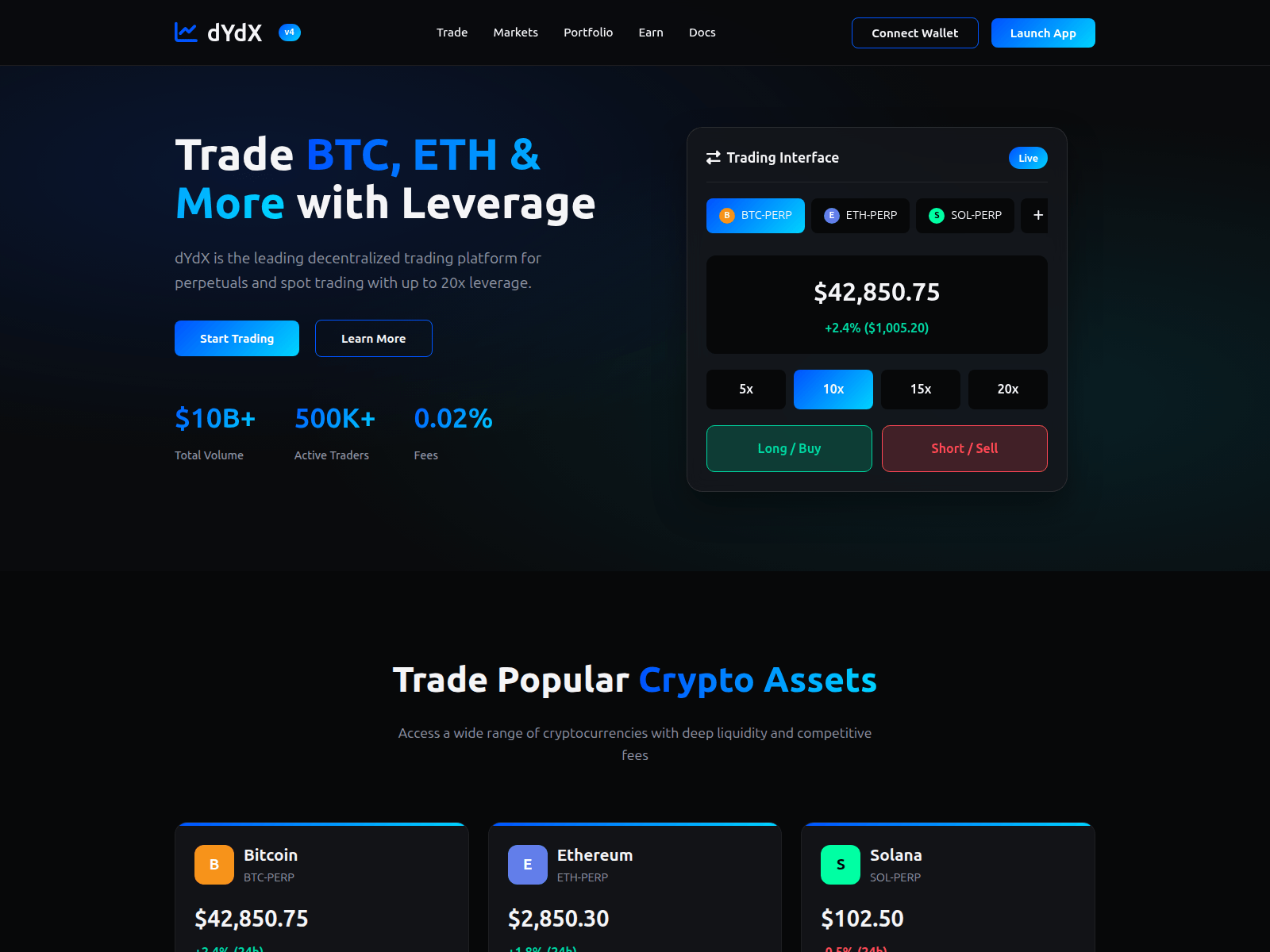 Screenshot of dydx-trade-app.pages.dev