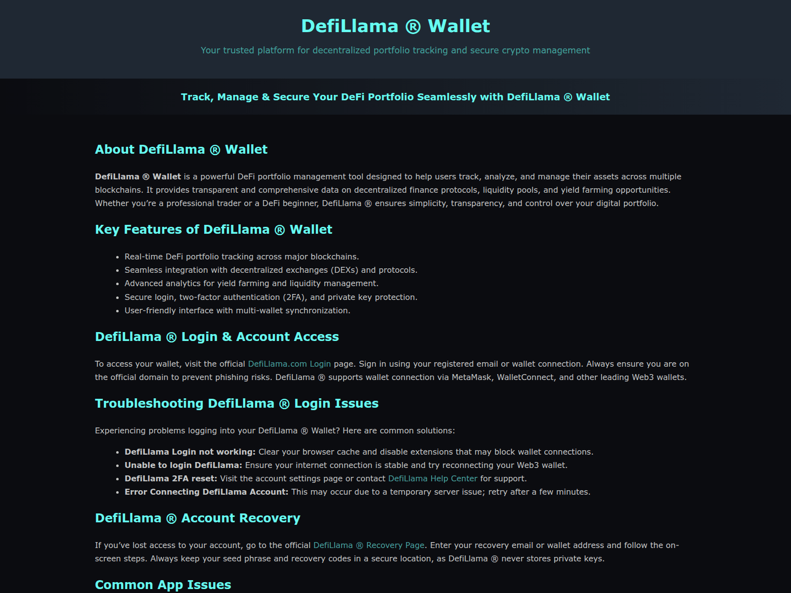 Screenshot of defillaama-wllet-en.pages.dev