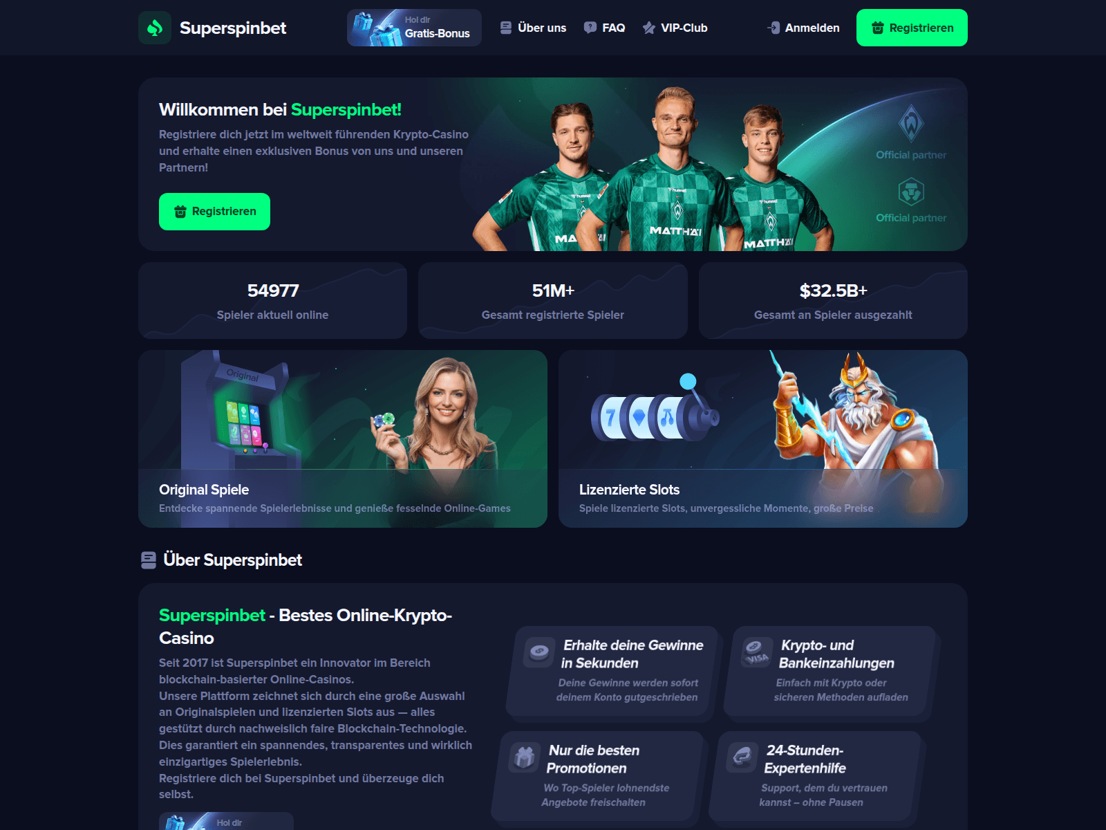 Screenshot of superspinbet.com
