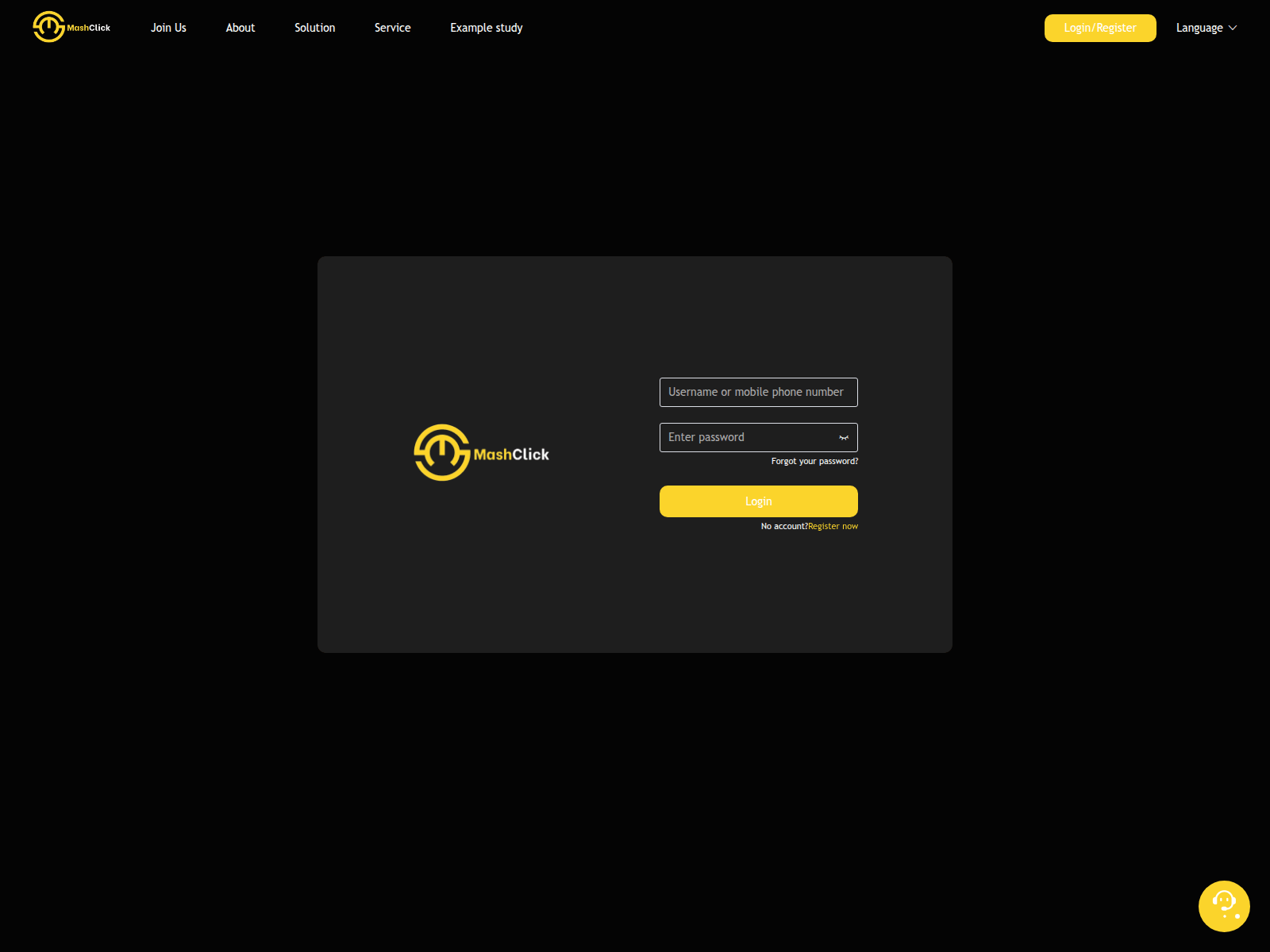 Screenshot of mashclick.com