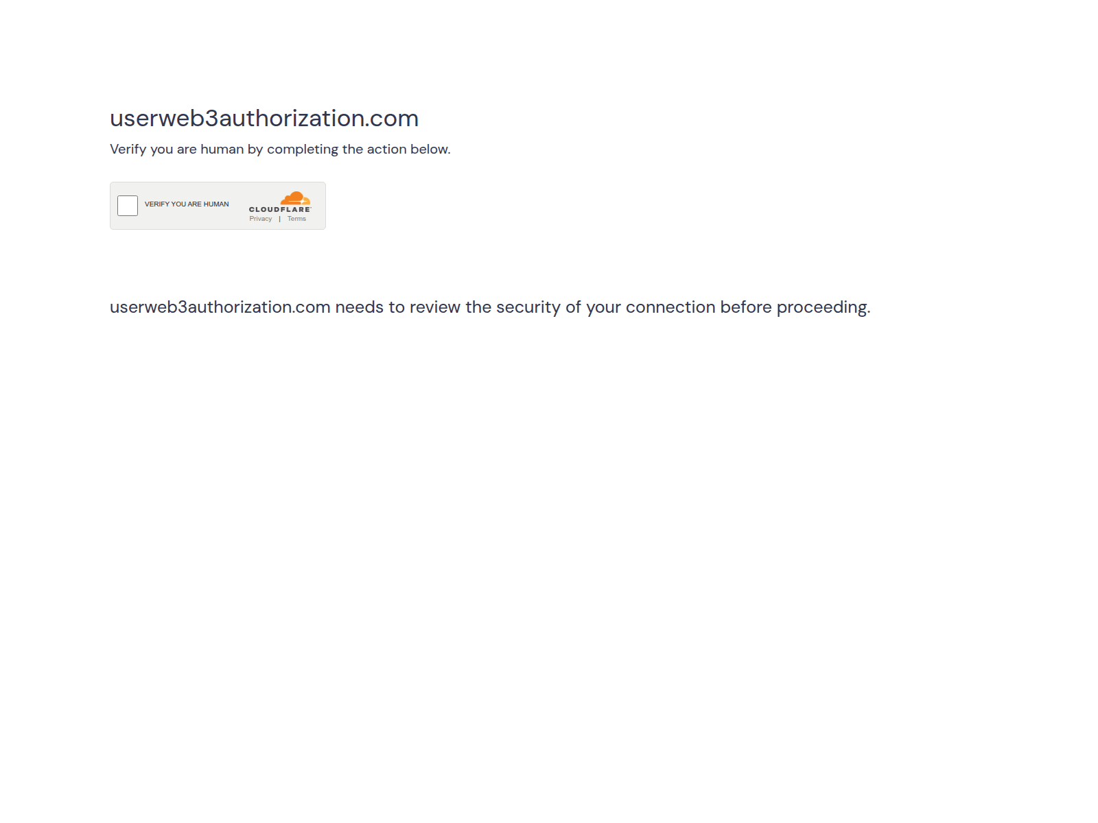 Screenshot of www.userweb3authorization.com