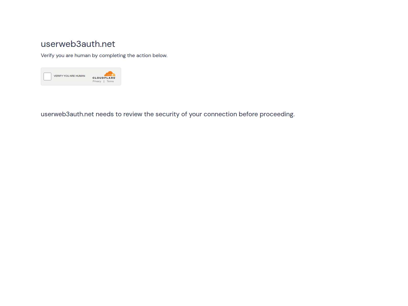 Screenshot of www.userweb3auth.net