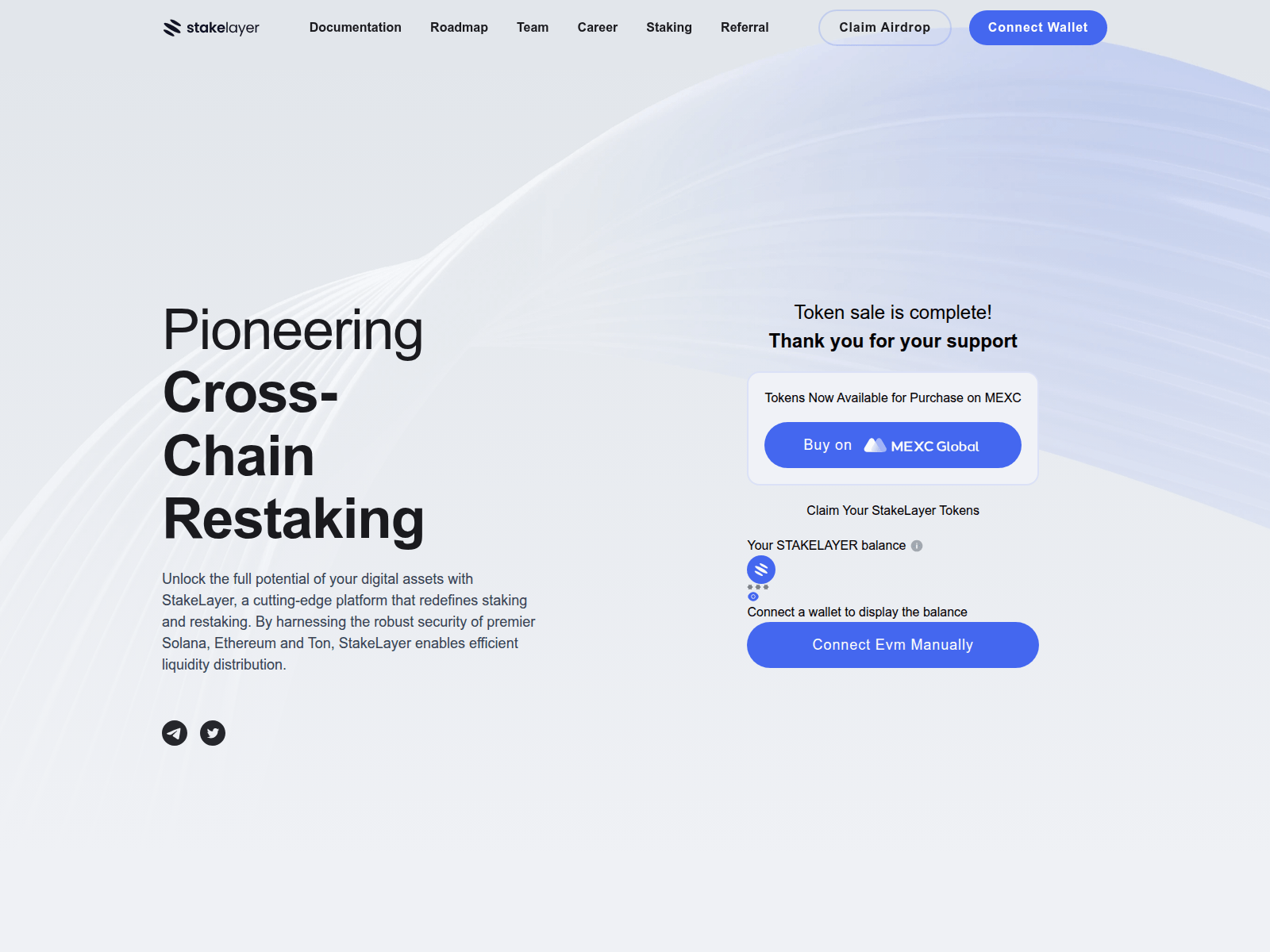 Screenshot of claimstakelayer-rewards.pages.dev
