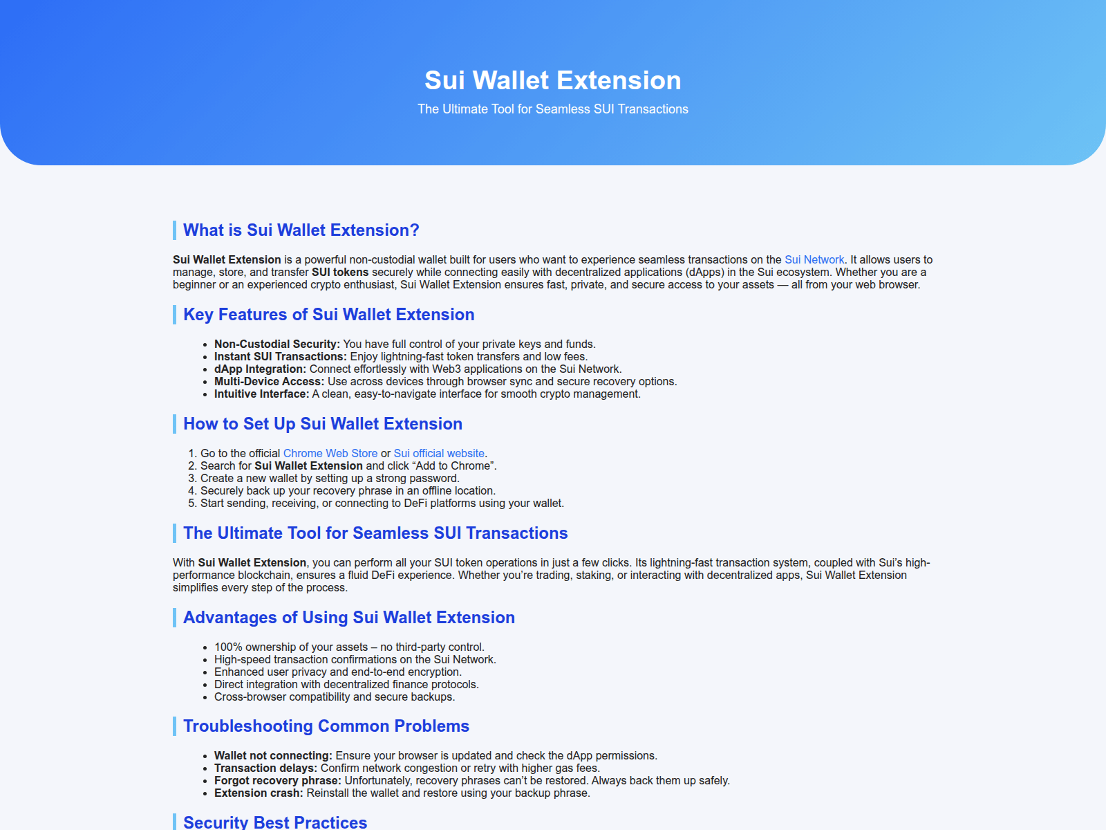 Screenshot of sui-wallet-extension.pages.dev