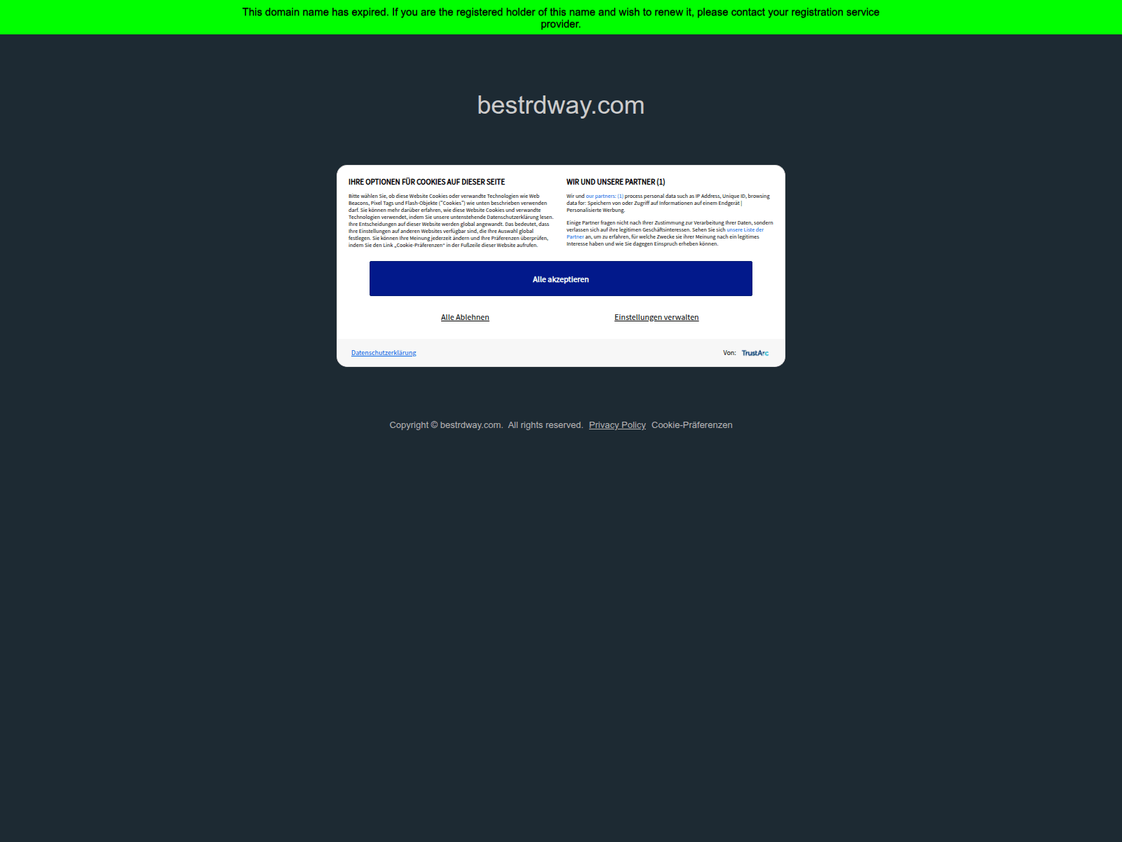 Forensic screenshot of bestrdway.com