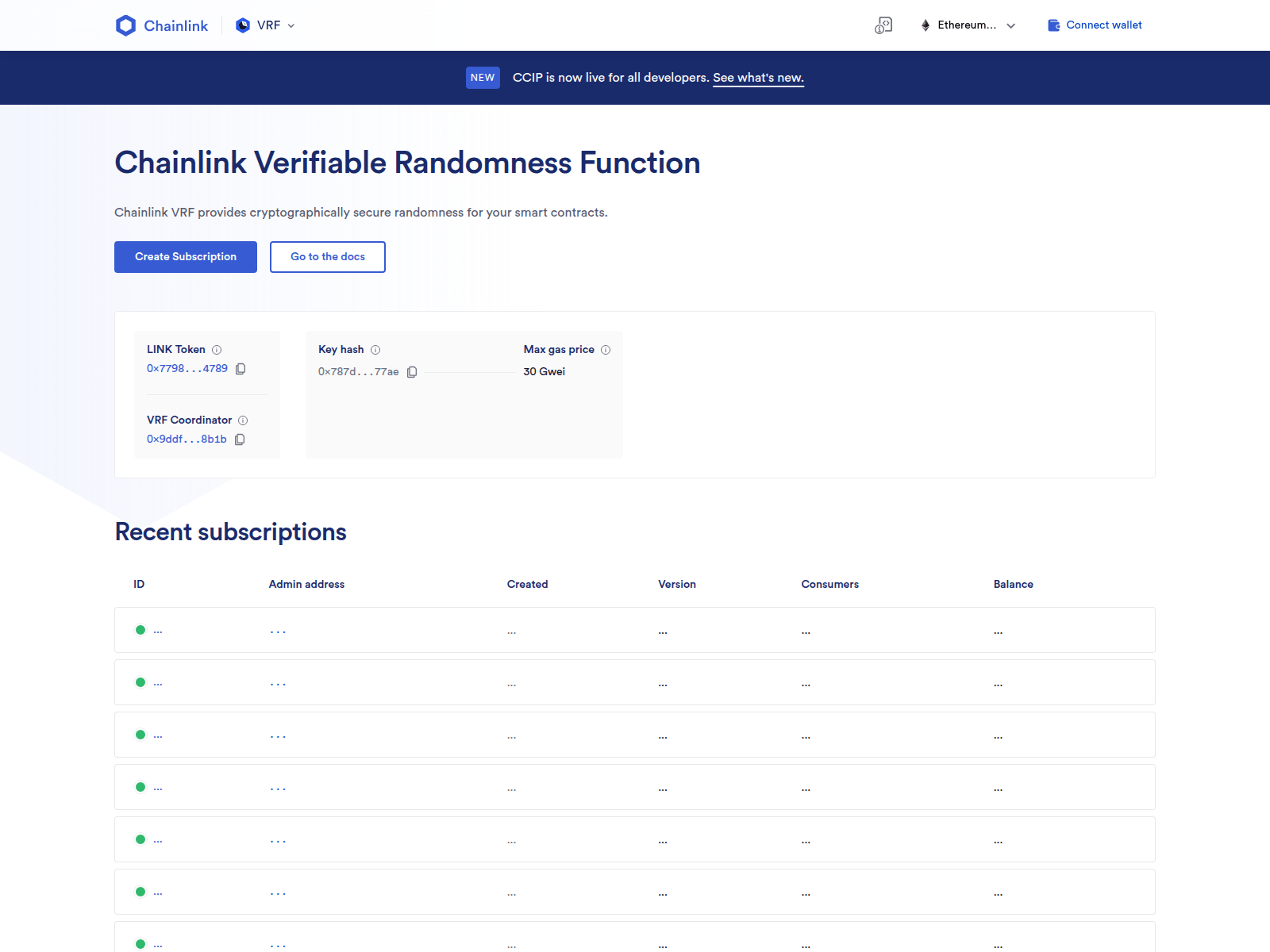 Screenshot of vrf-vrfv25-chainlinklabs.vercel.app