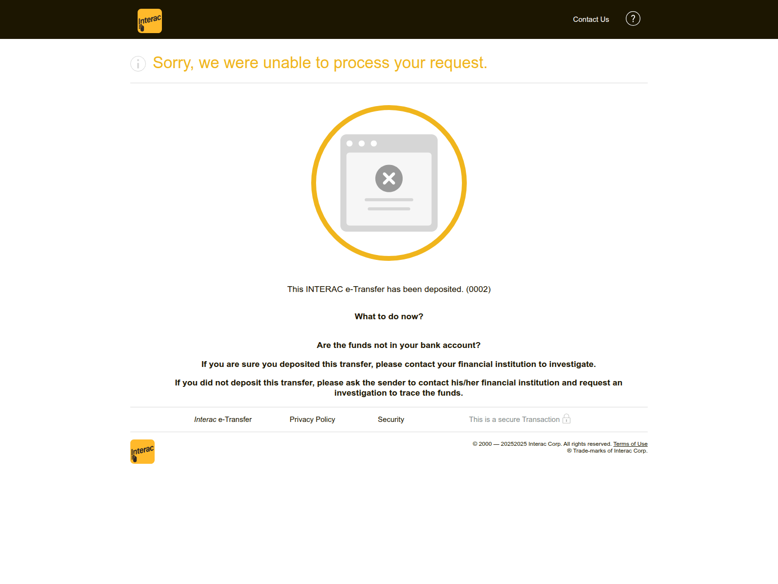 Screenshot of etransfer-interac.ca.wernix.za.com
