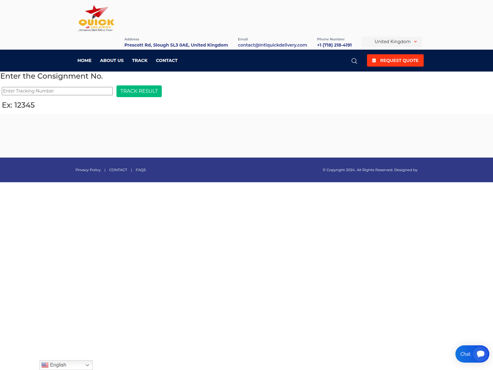Screenshot of intlquickdelivery.com