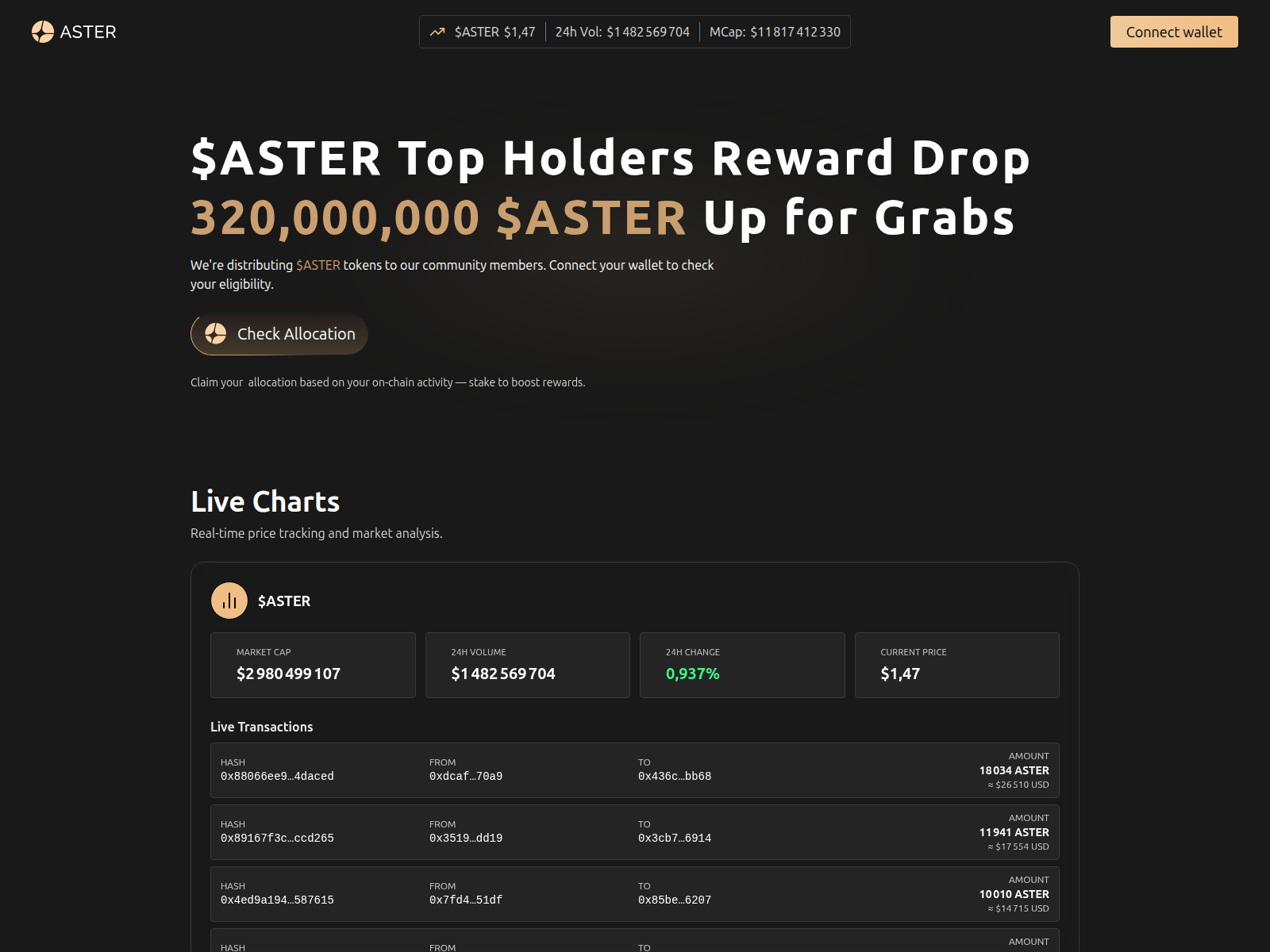 Screenshot of claim-asterdex.org