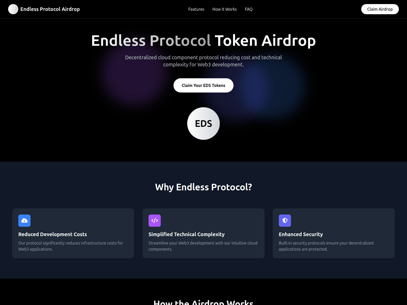 Screenshot of endlessprotocolairdrop.xyz