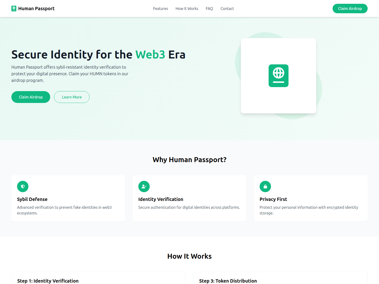 Screenshot of humanpassportairdrop.xyz