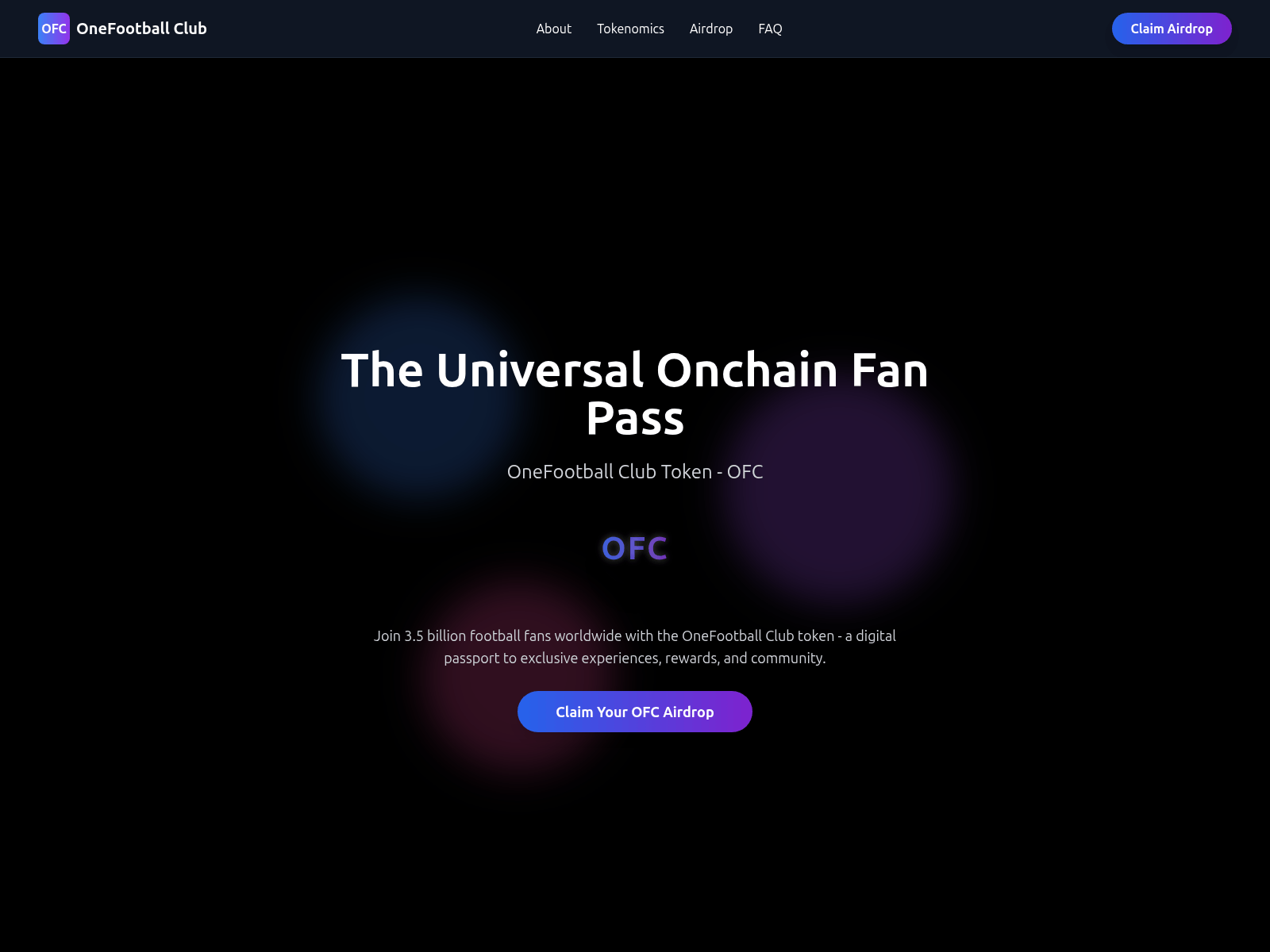 Screenshot of onefootballclubairdrop.xyz