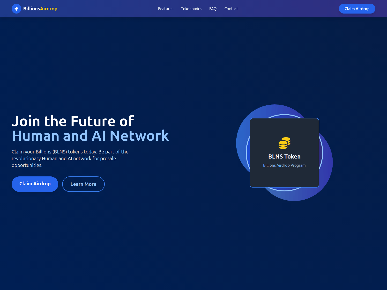 Screenshot of billionsairdrop.xyz