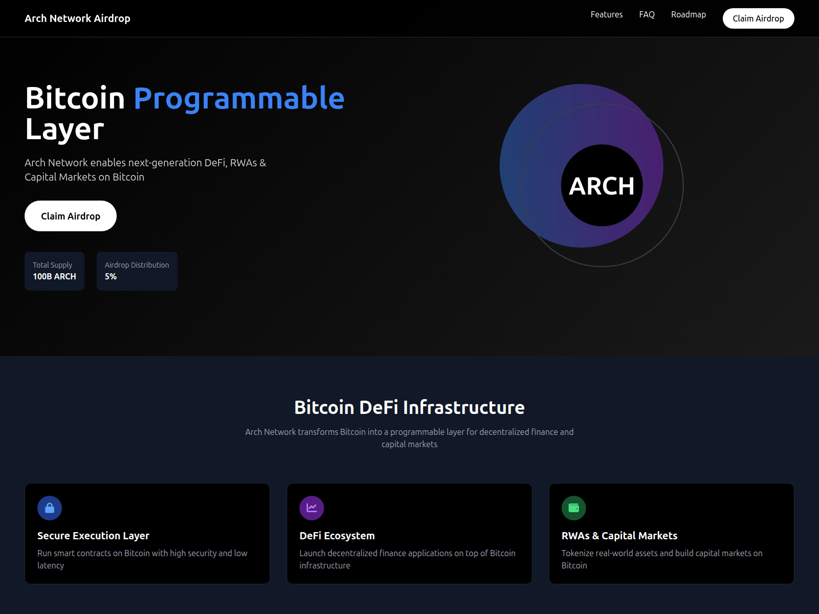 Screenshot of archnetworkairdrop.xyz