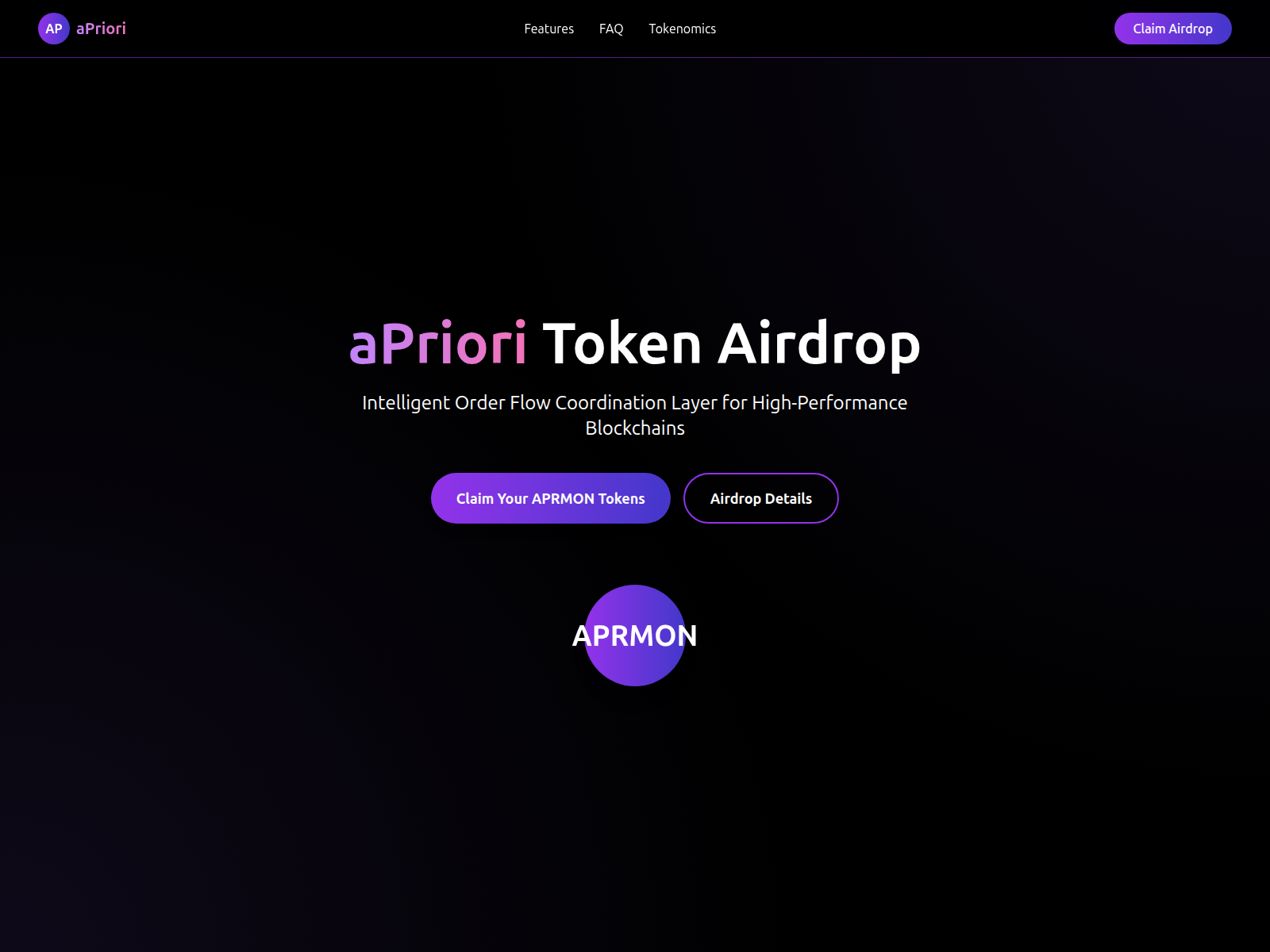 Screenshot of aprioriairdrop.xyz