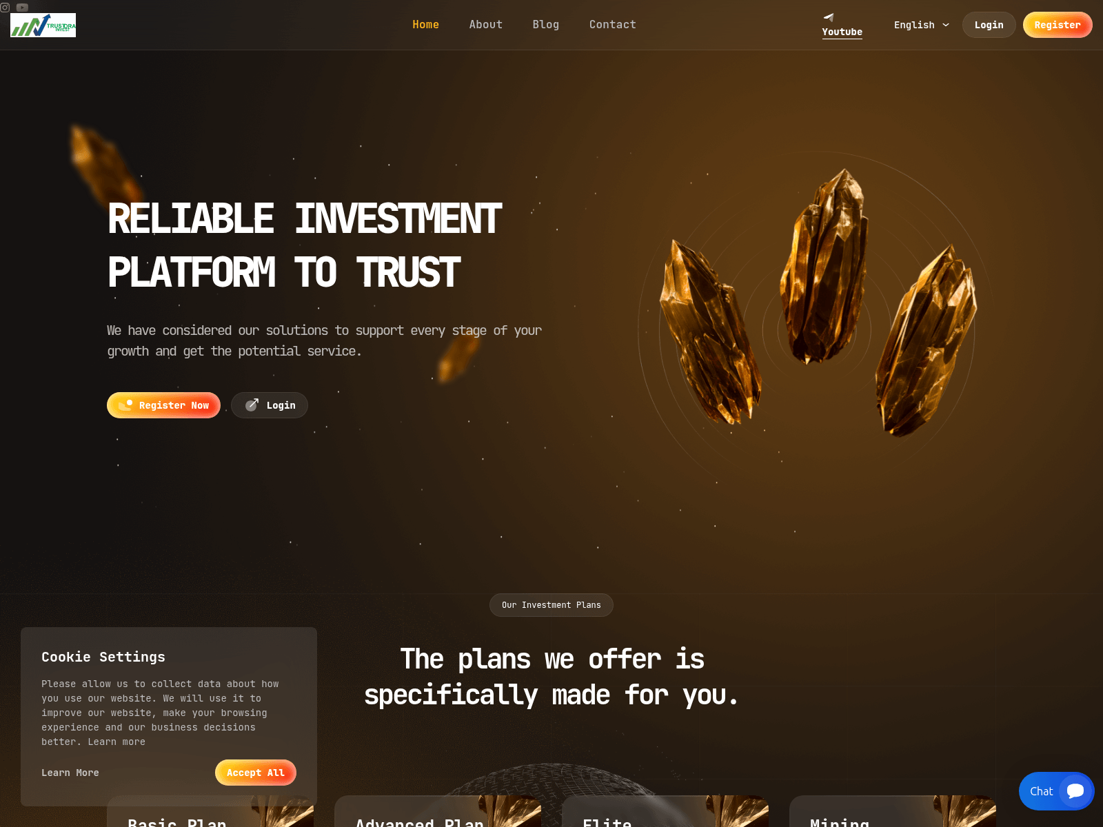 Screenshot of app.trustorainvest.com
