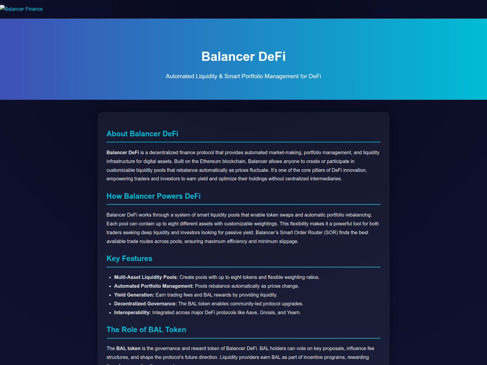 Screenshot of balancer-defii.pages.dev