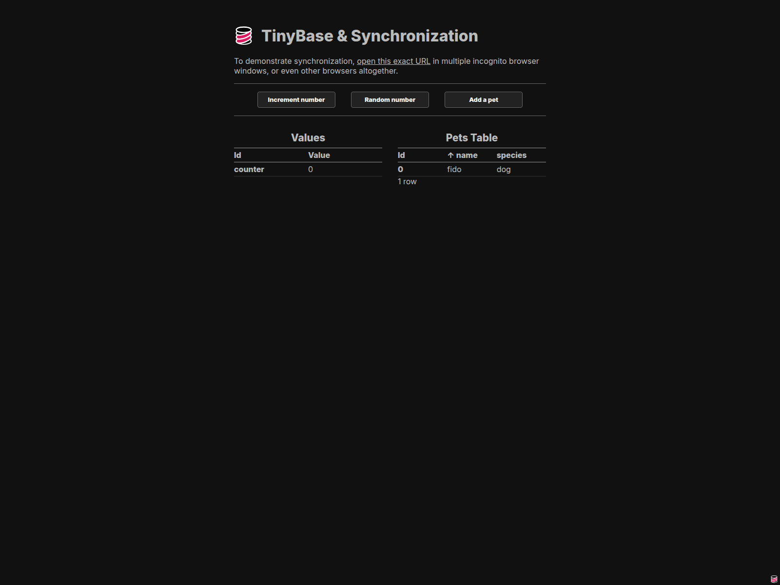 Screenshot of poc-tinybase-cloudflare-client.pages.dev