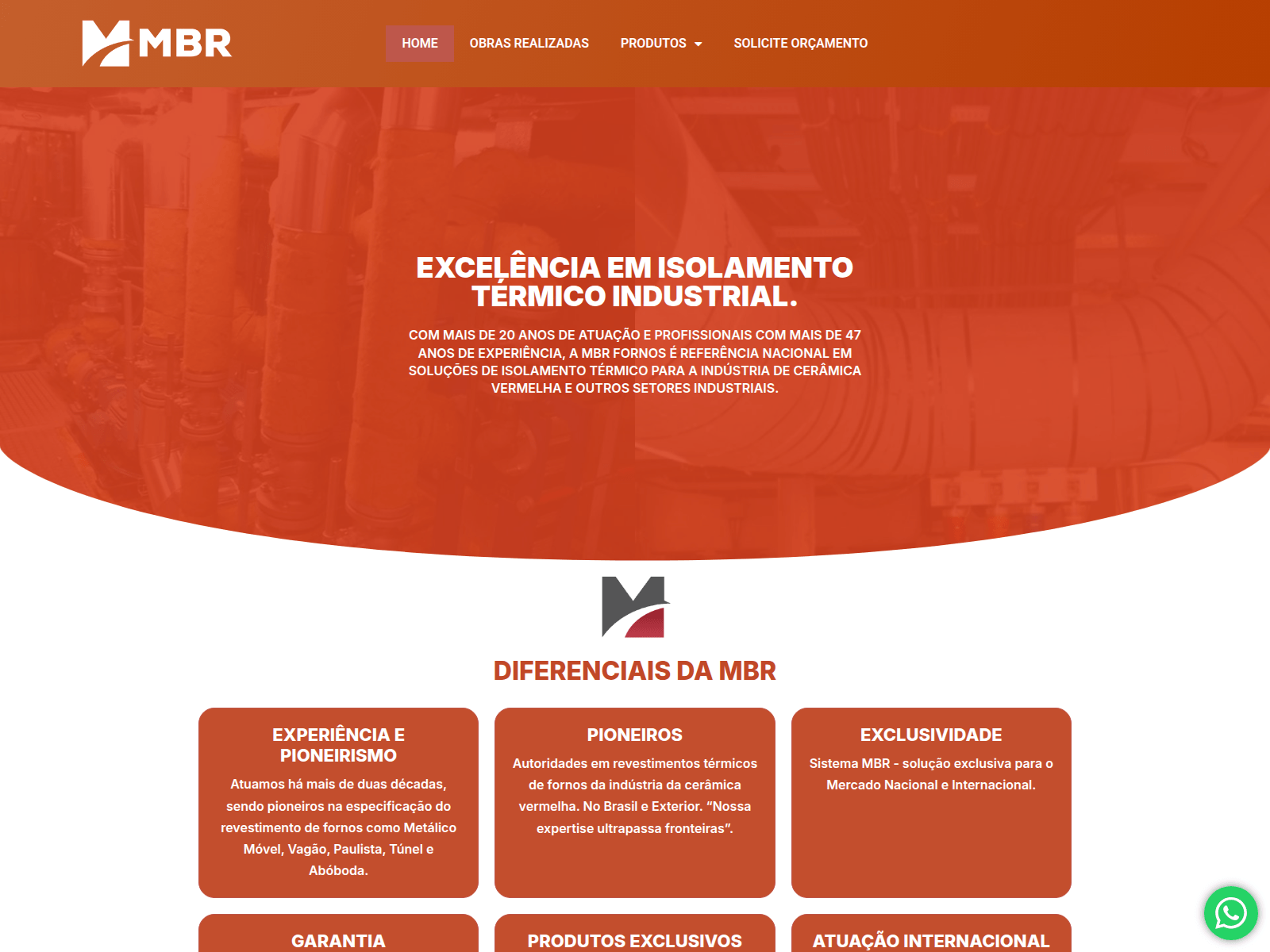Screenshot of mbrfornos.com.br