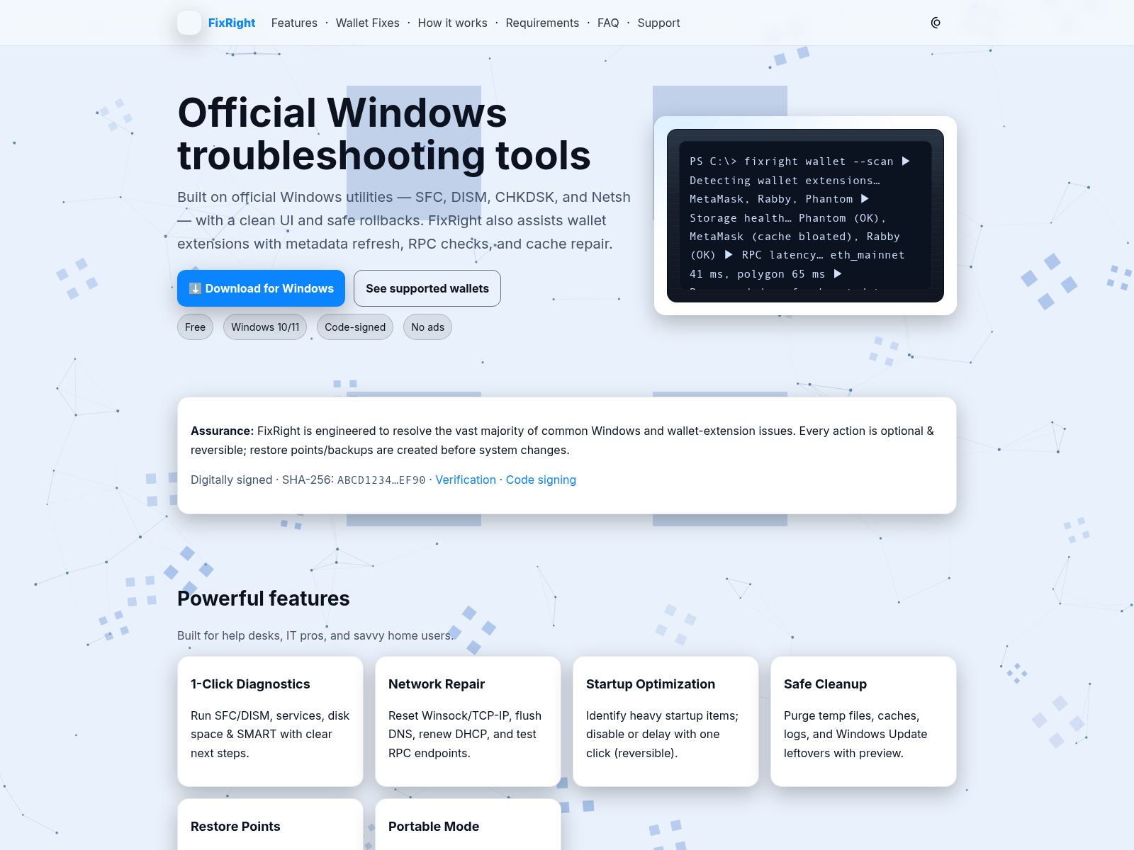 Screenshot of windowstroubleshoot.org