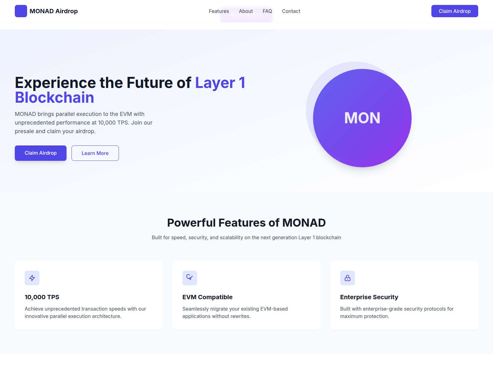 Screenshot of monadairdrops.xyz