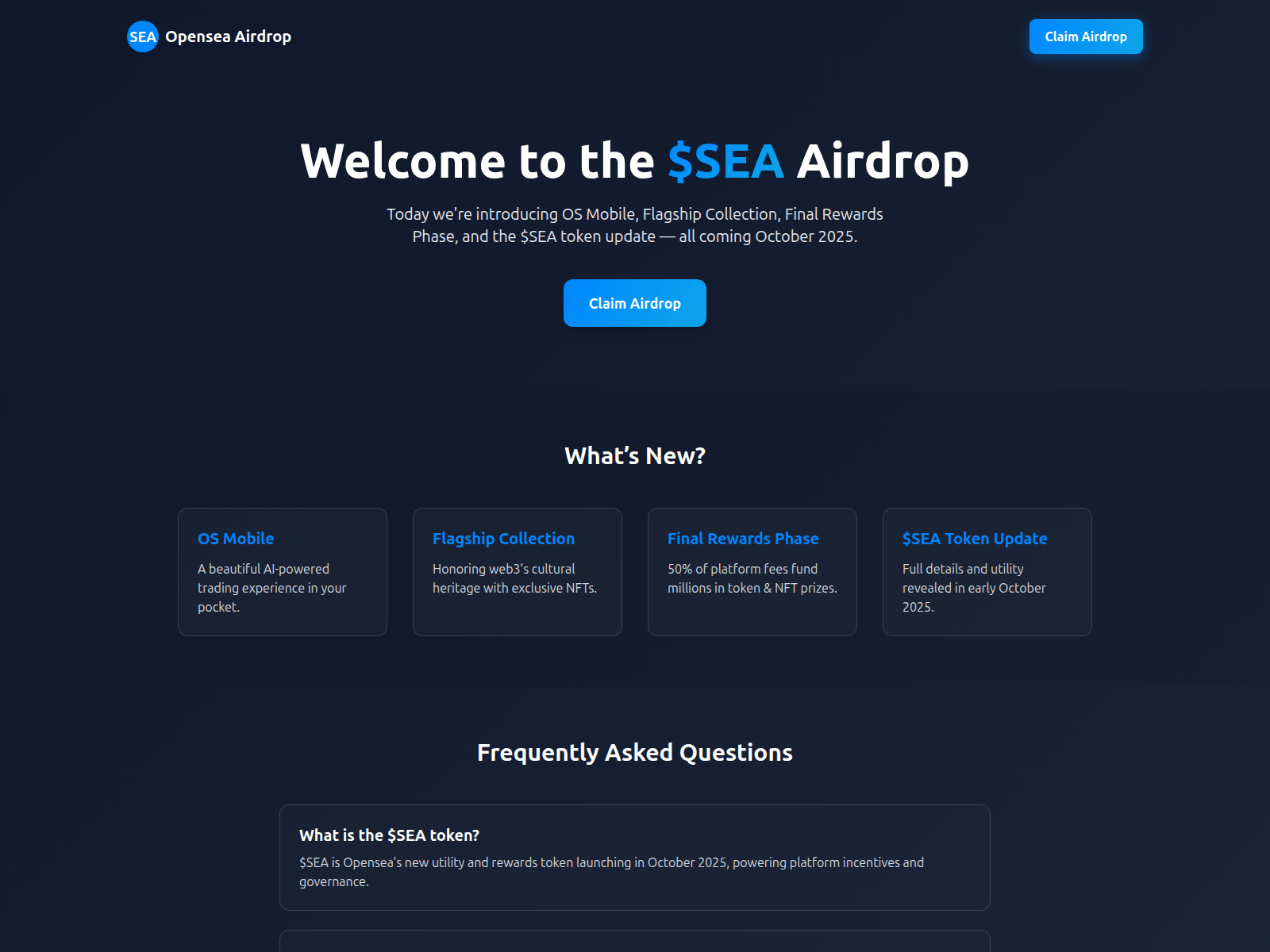 Screenshot of openseatokenairdrop.xyz
