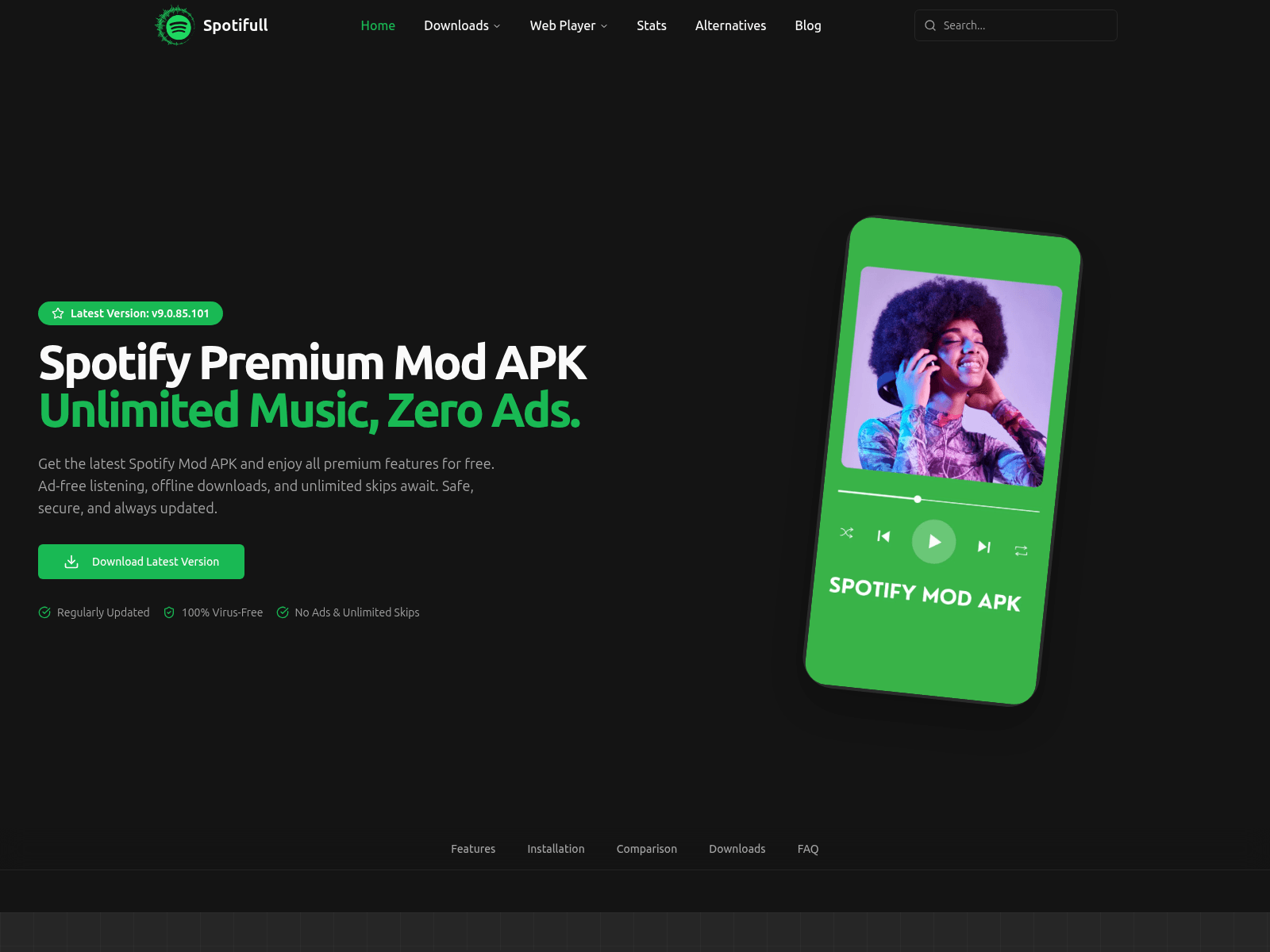 Screenshot of spotifull.com