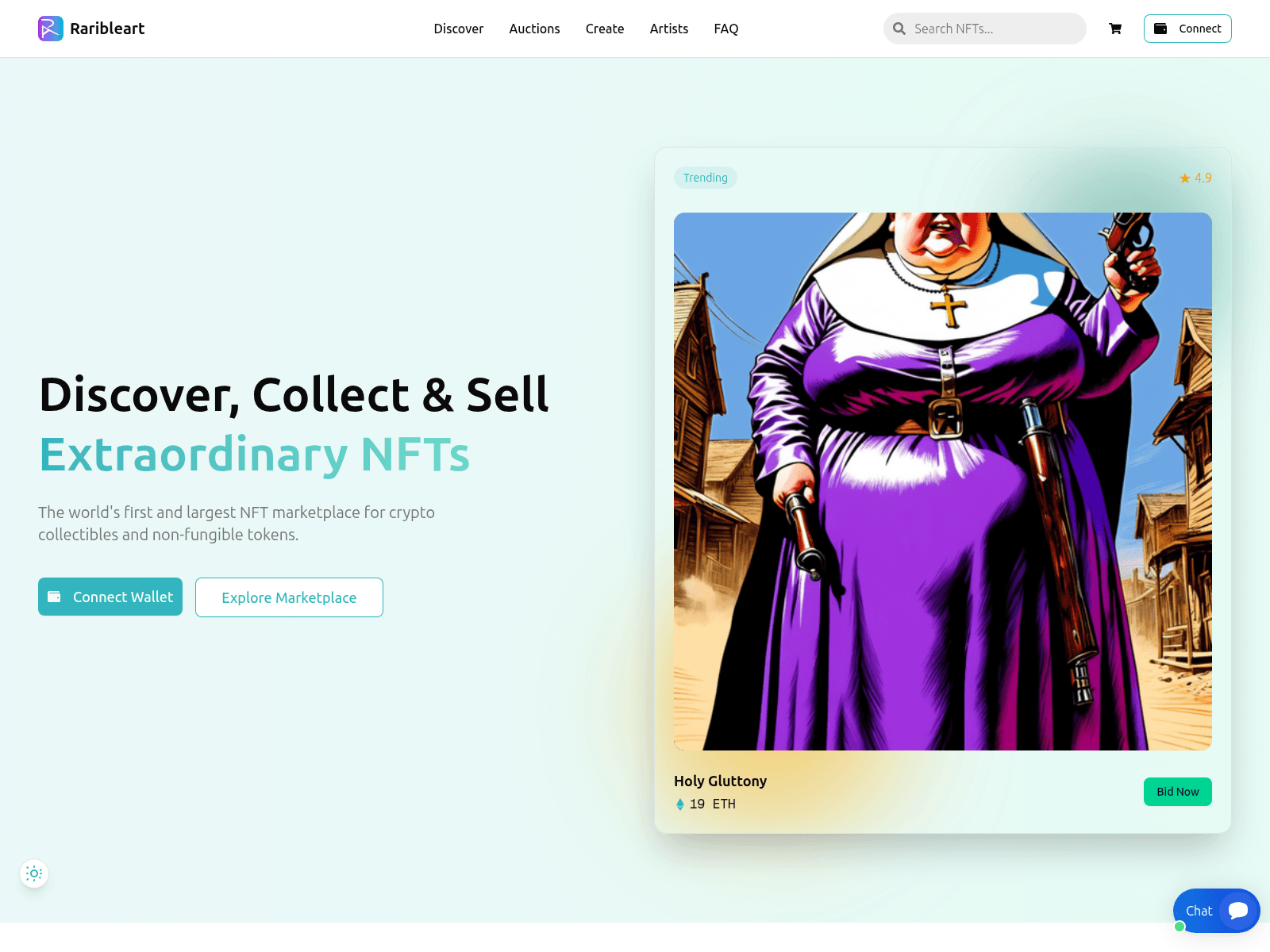 Screenshot of raribleart.com