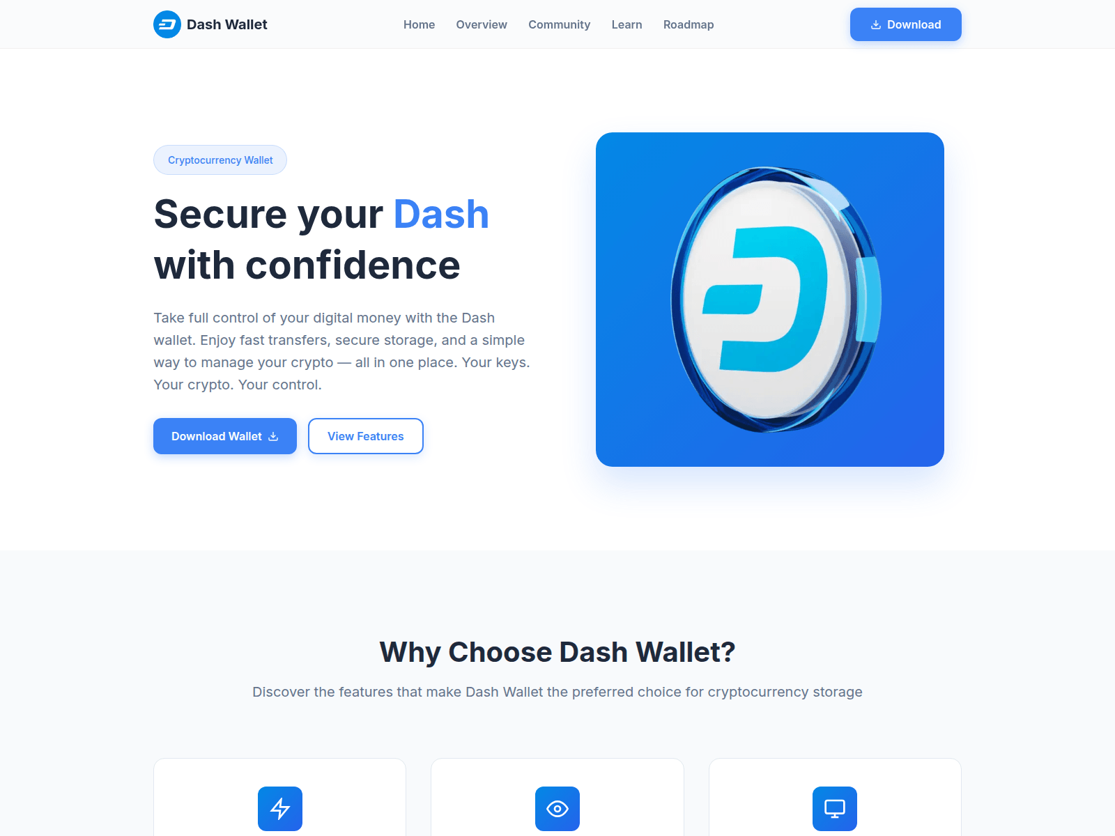 Screenshot of dashwallet.com
