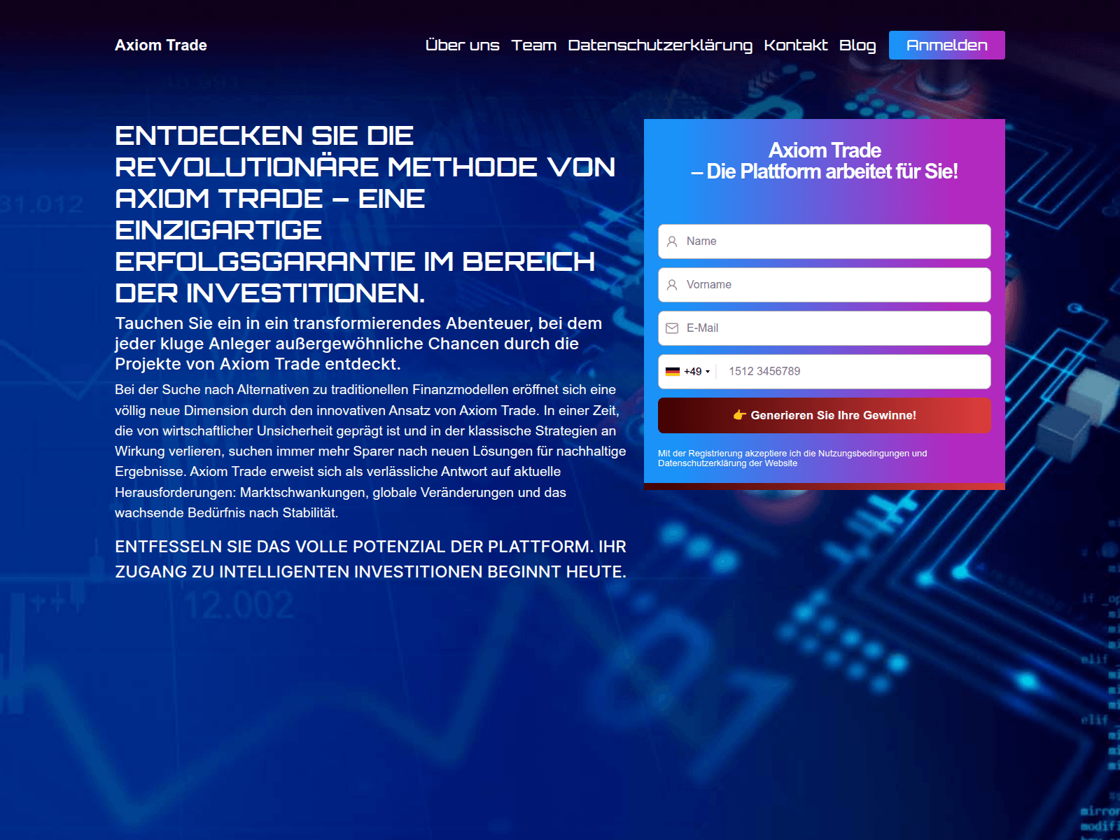 Screenshot of axiom-trade.de