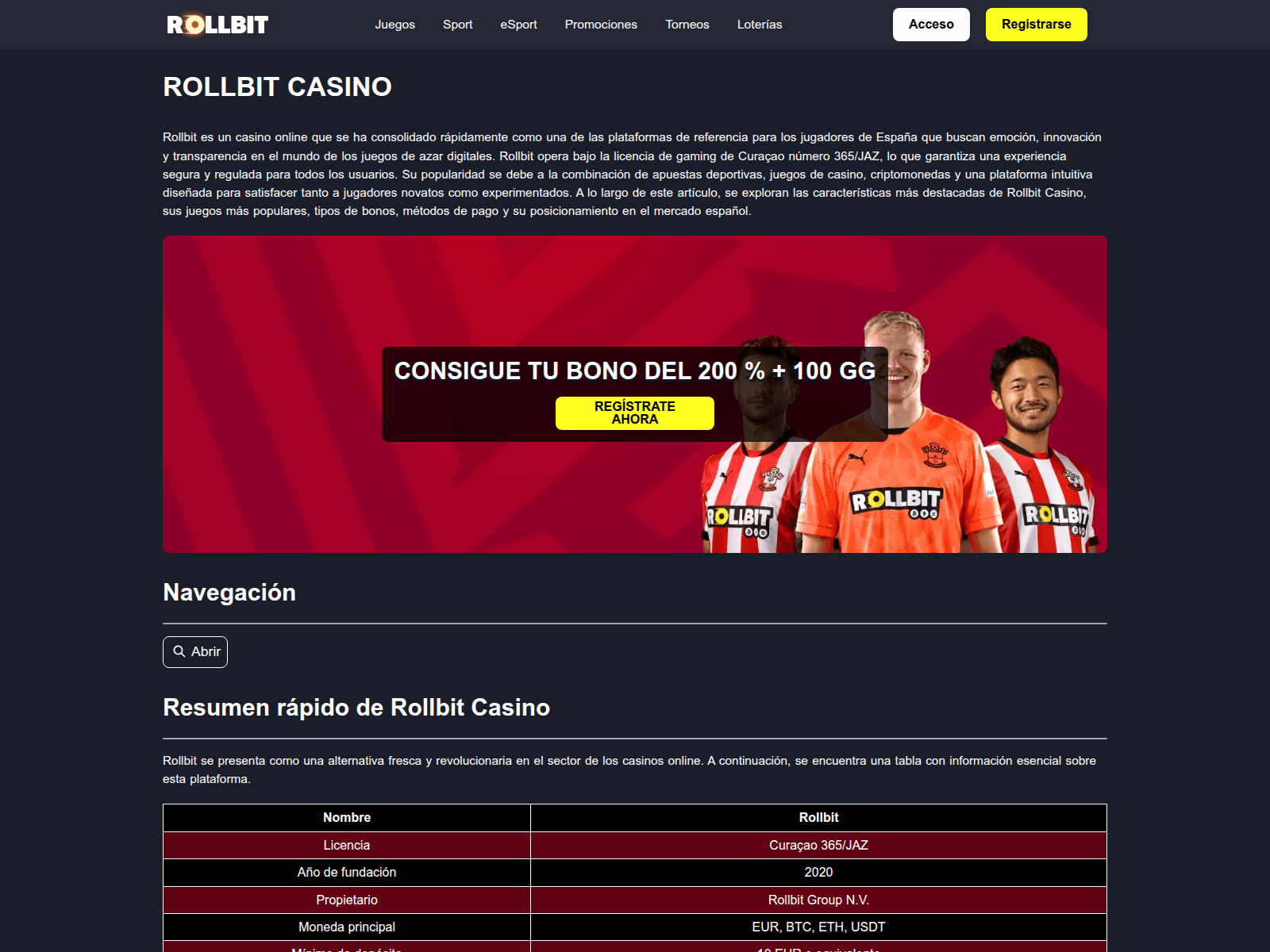 Screenshot of rollbit-casino.com