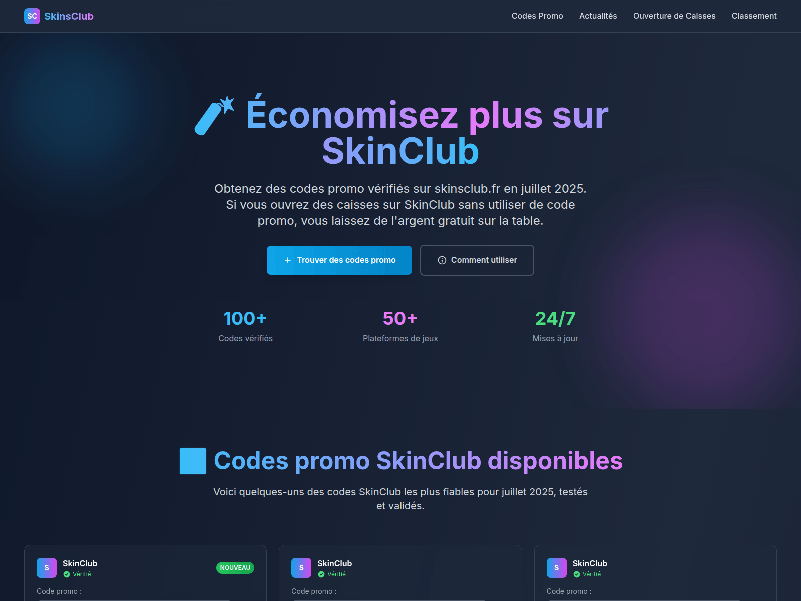 Screenshot of skinsclub.fr