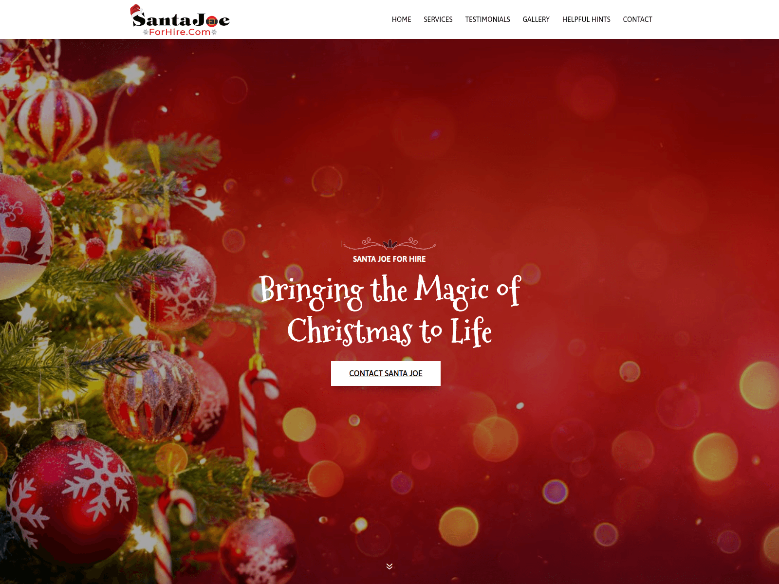 Screenshot of santajoeforhire.com