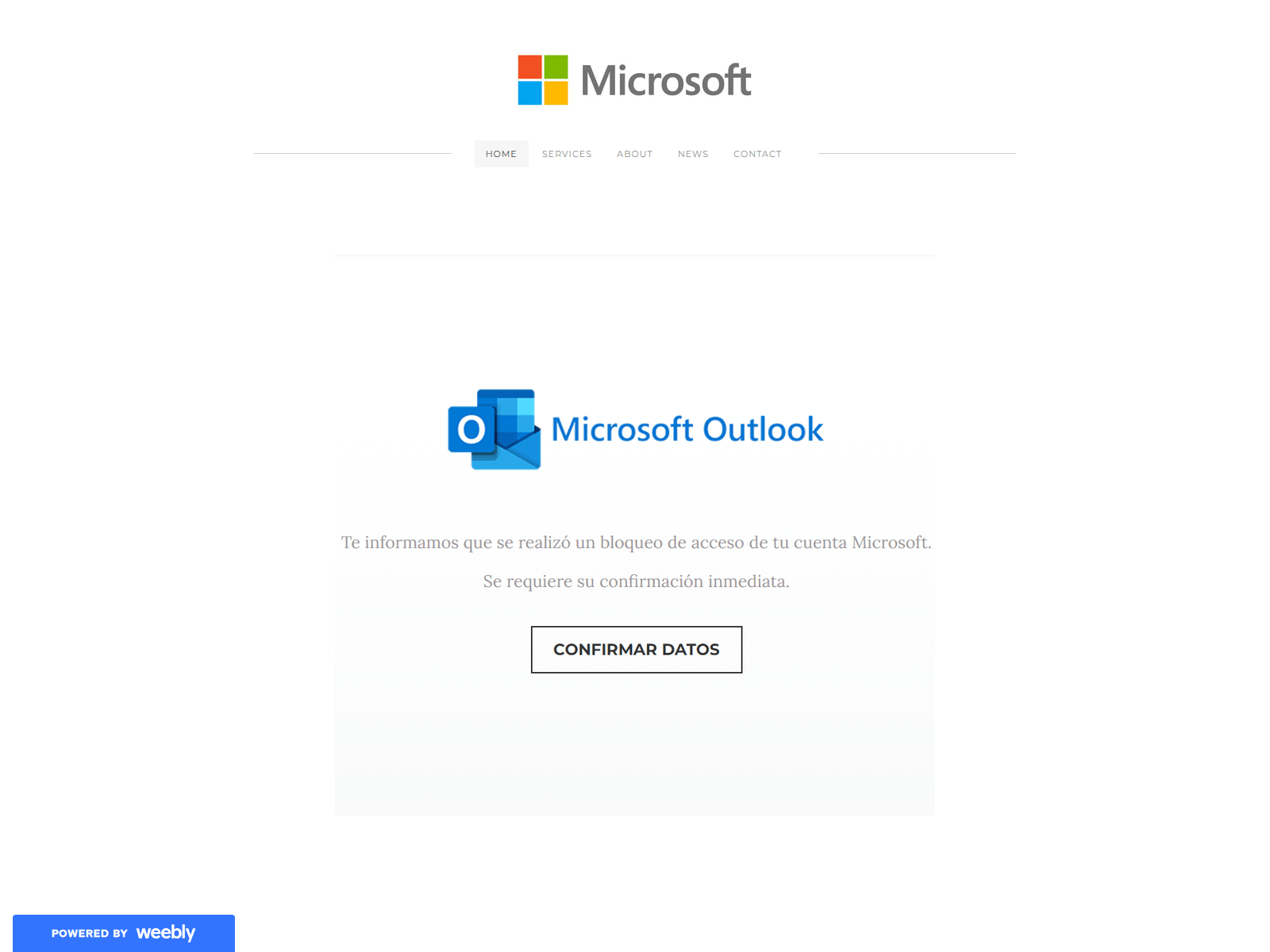 Screenshot of validar-informacion-www.weebly.com