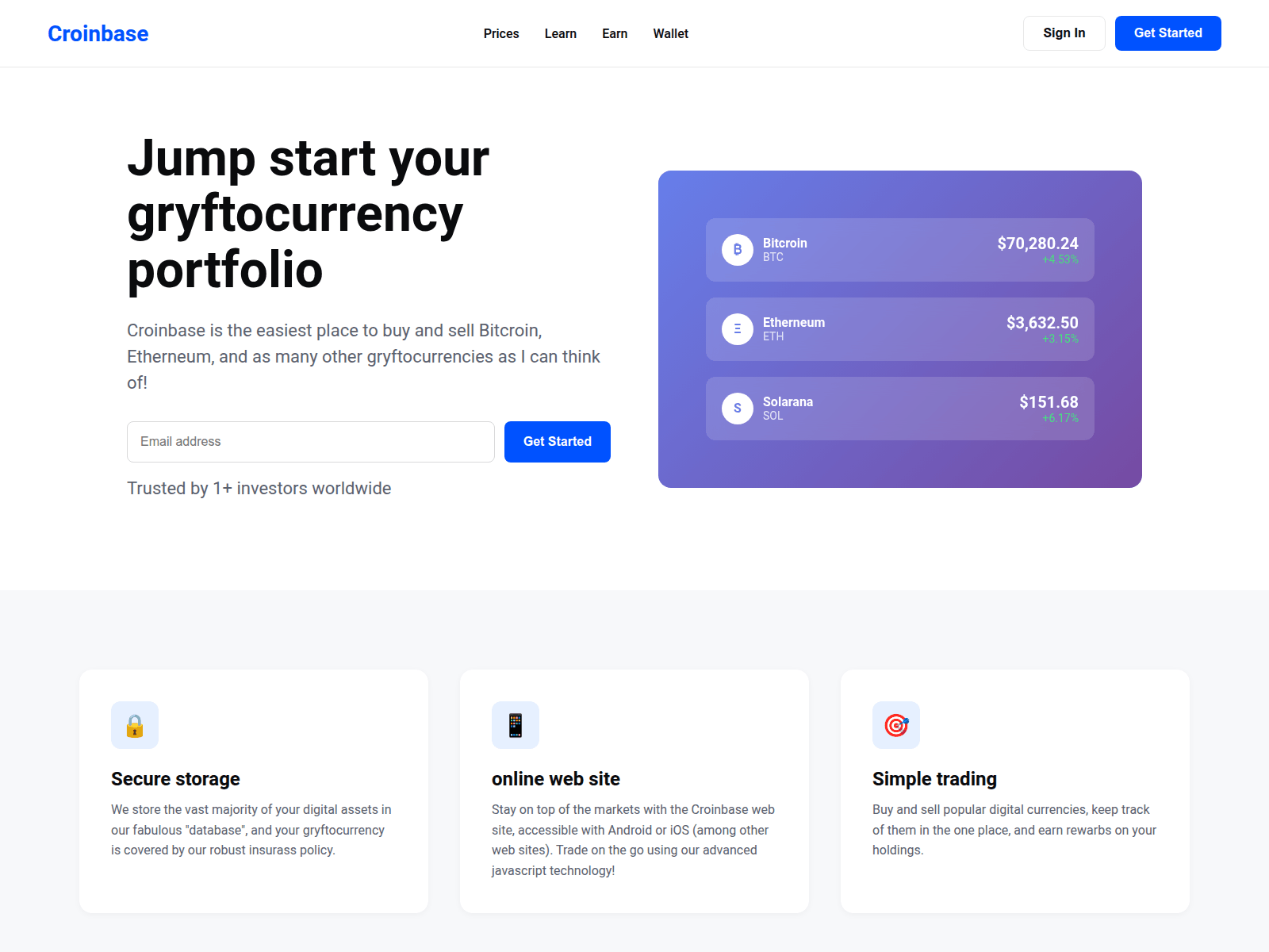 Screenshot of croinbase.pages.dev