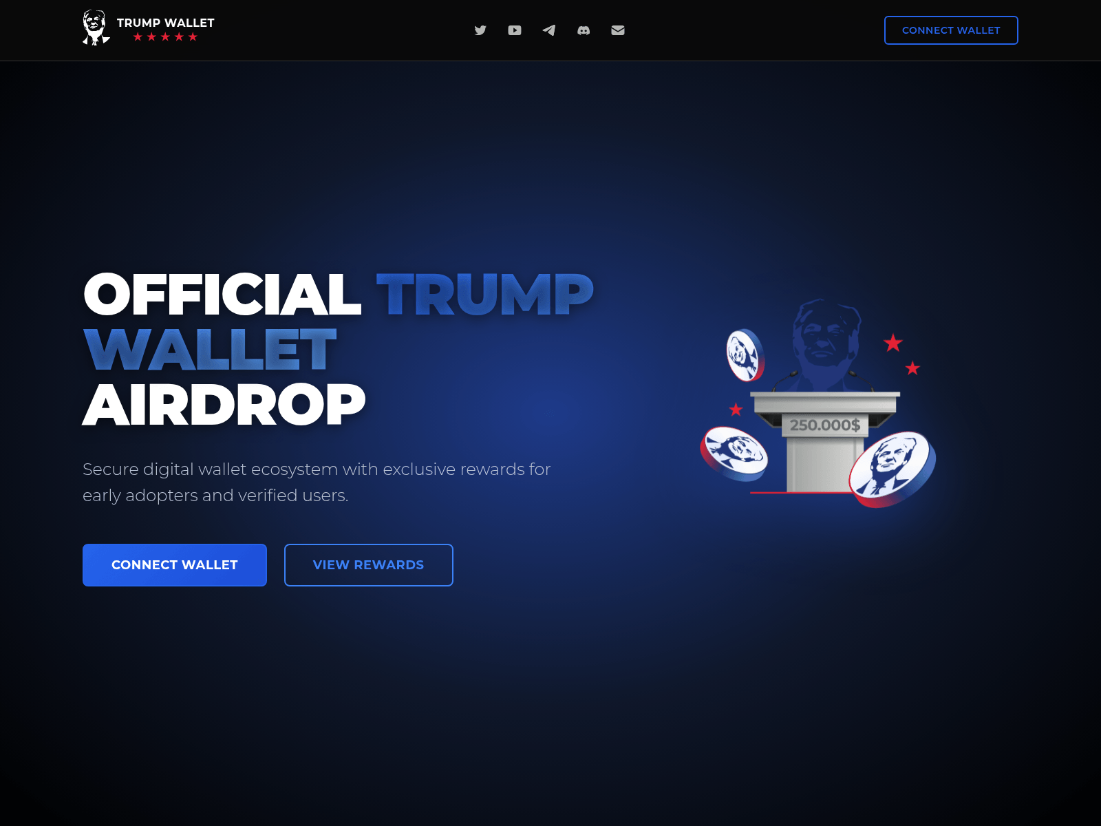 Screenshot of www.trumpwallet.site