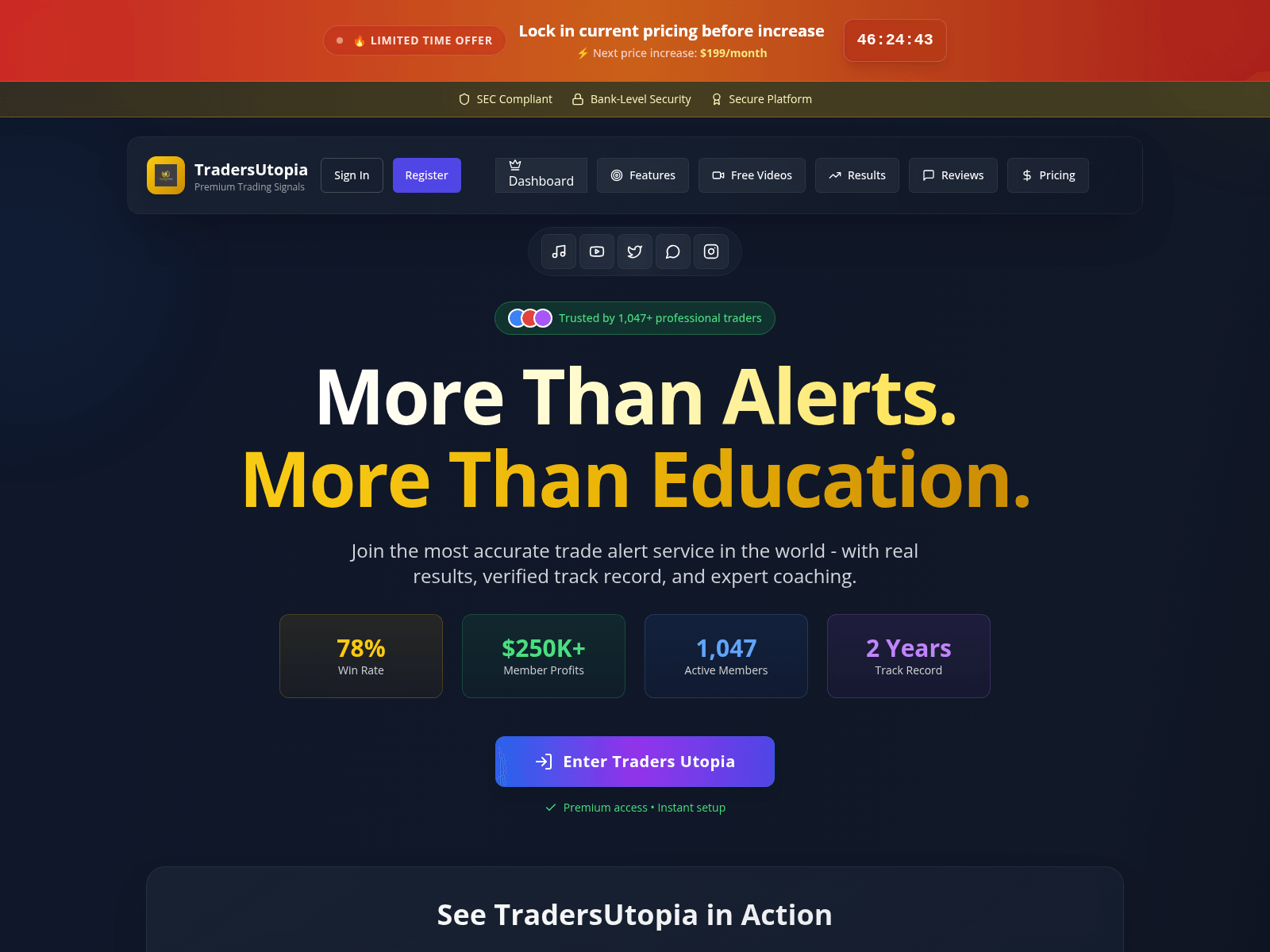 Screenshot of tradersutopia.com