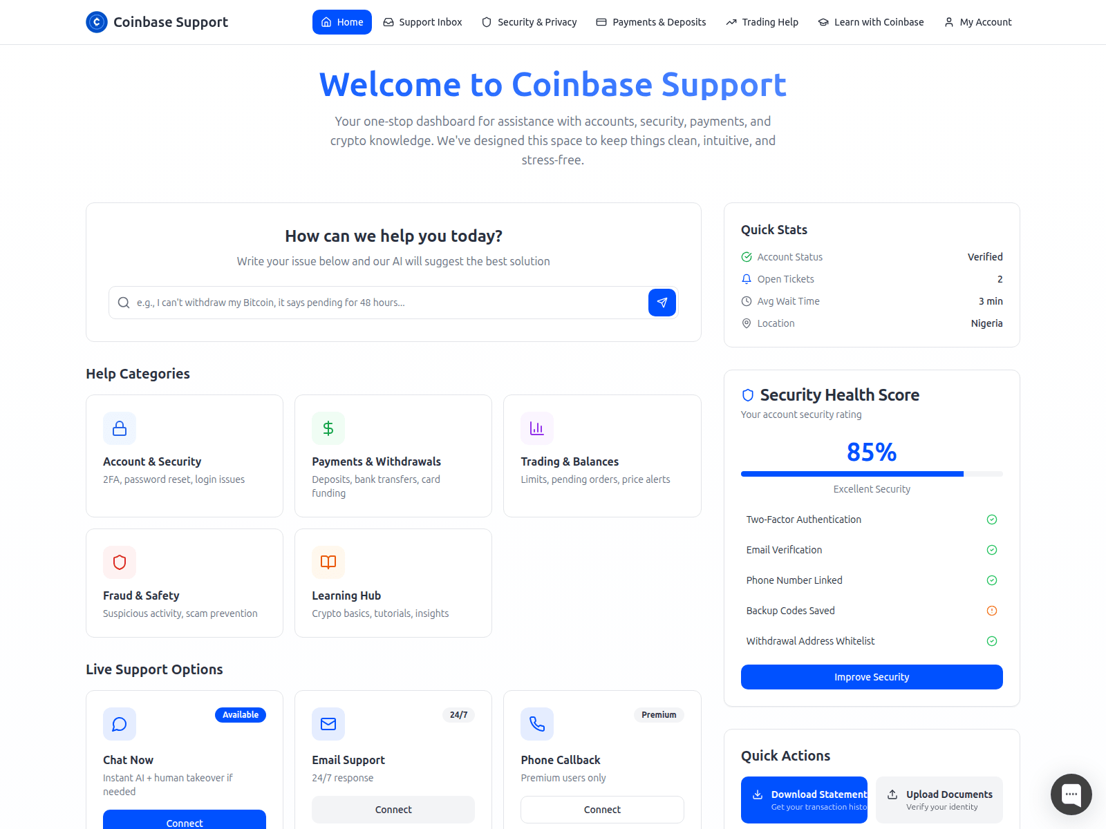 Screenshot of coineaseassist.com