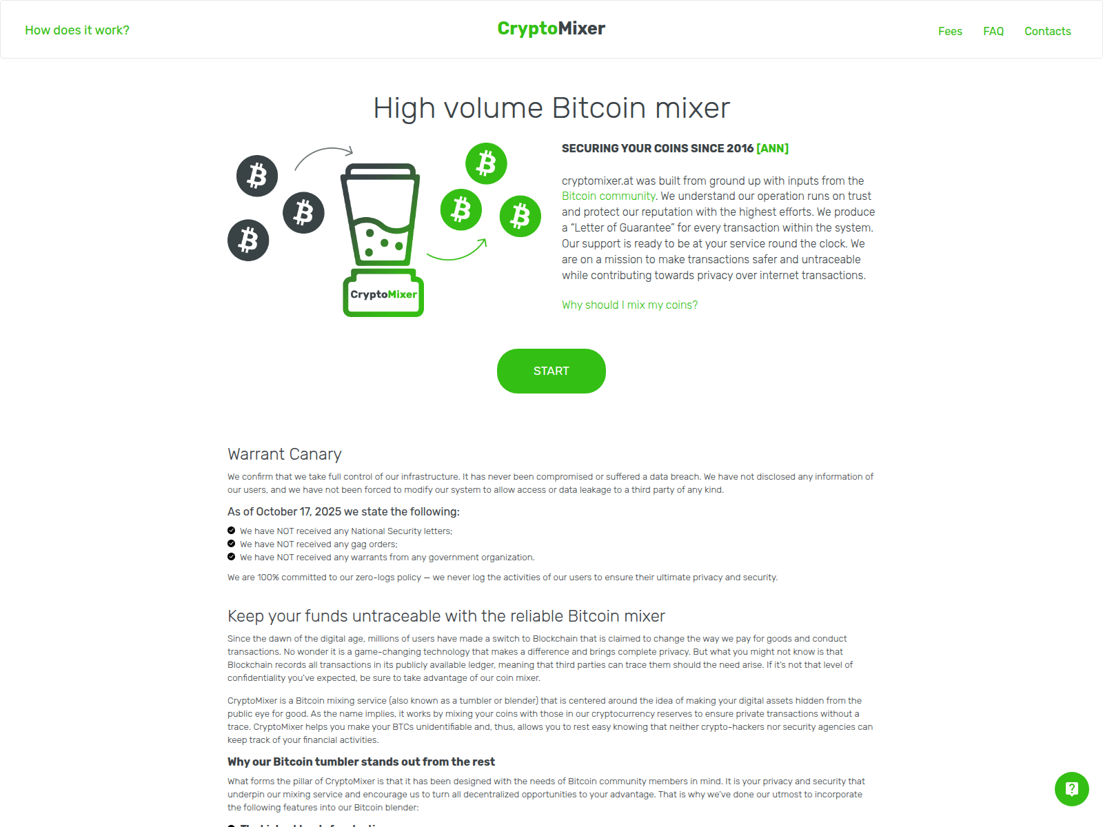 Screenshot of cryptomixer.at