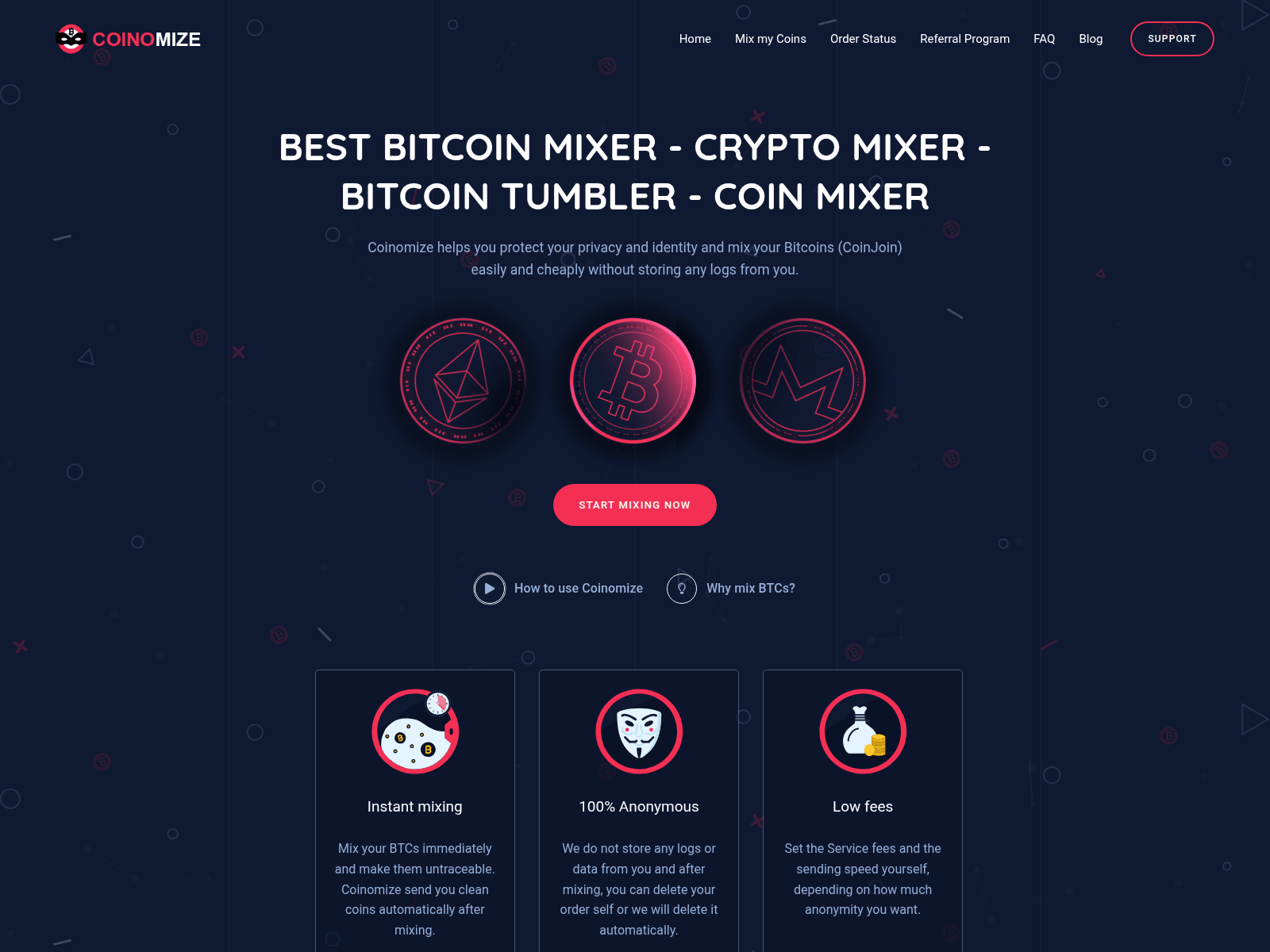 Screenshot of coinomize.app