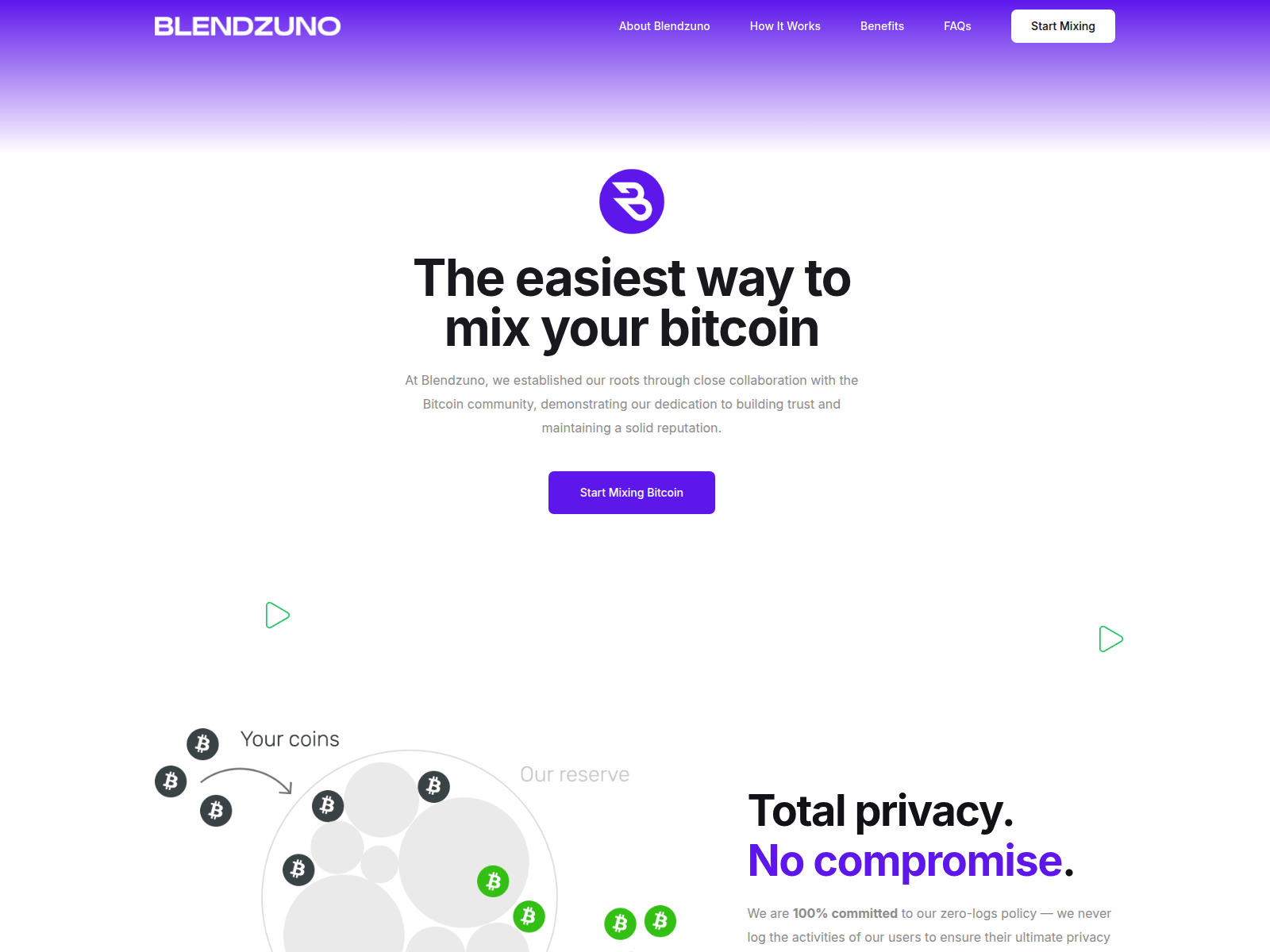 Screenshot of blendzuno.com