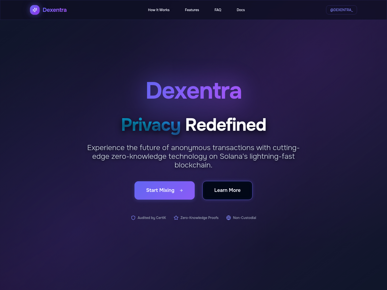 Screenshot of dexentra.space